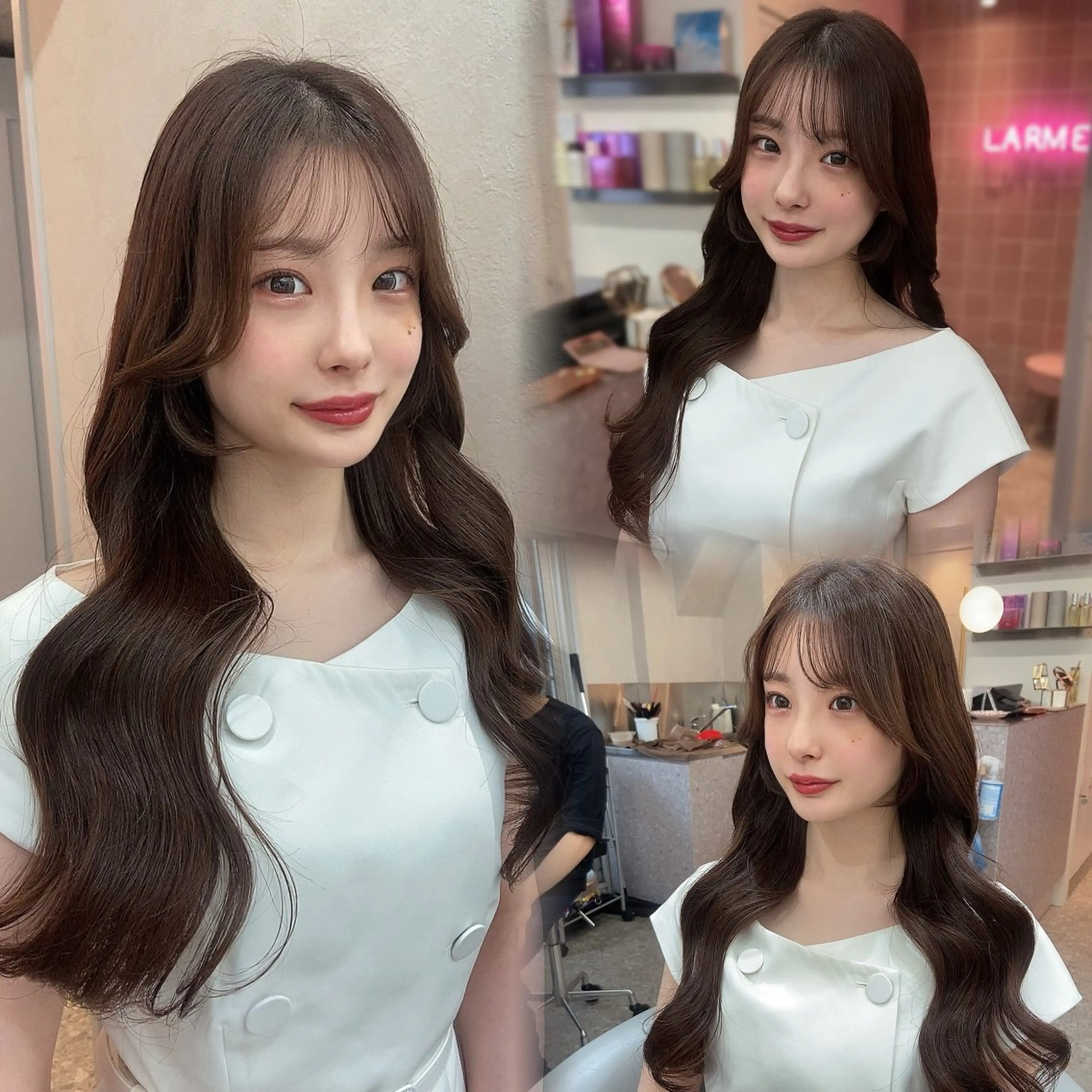 ロング カラー カット ヘアカラー トリートメント 新宿/韓国ヘア 中明度カラー/かやのヘアスタイル