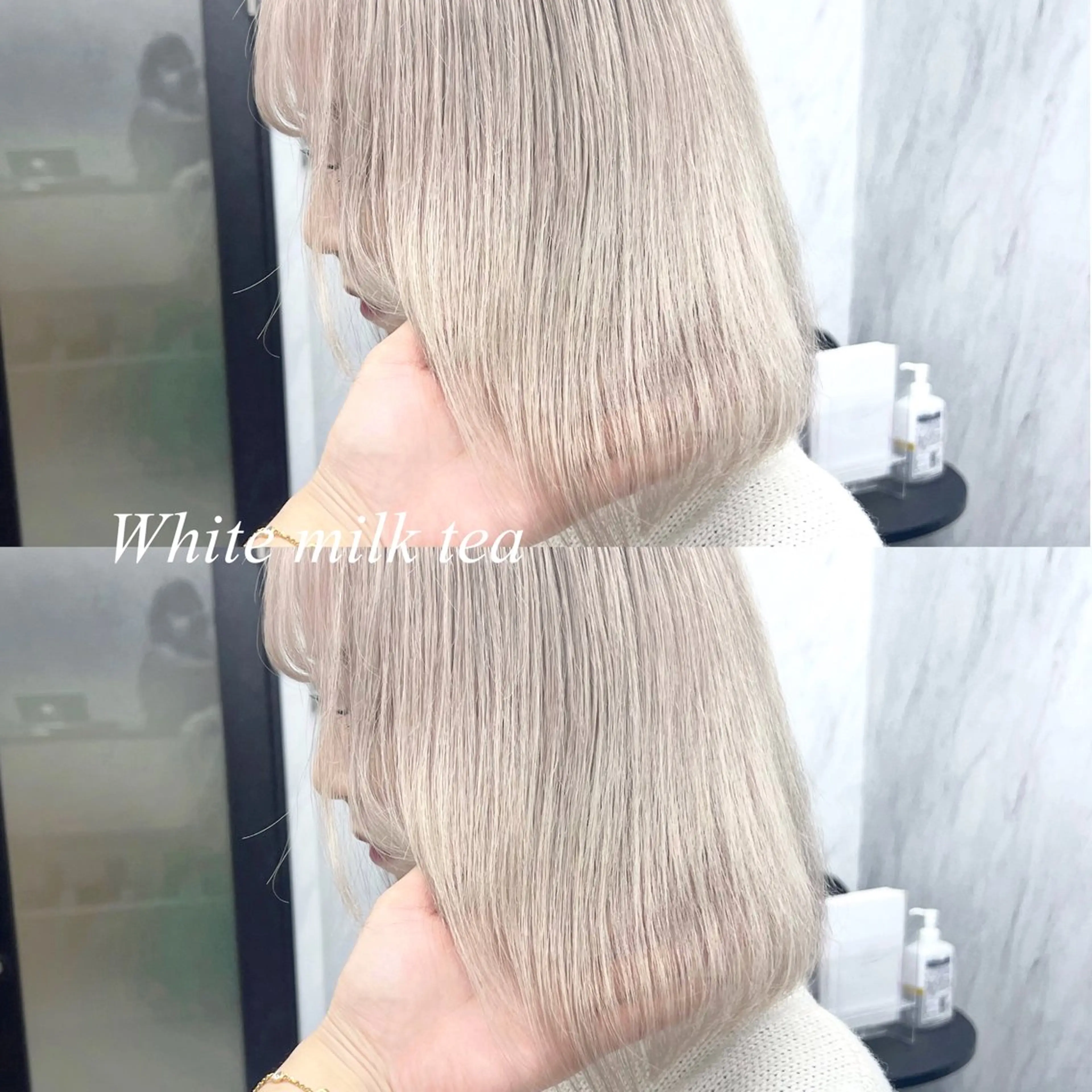 ミディアム シールエクステ エクステ ヘアカラー シールエクステ特化 ハイトーン、NANAのヘアスタイル