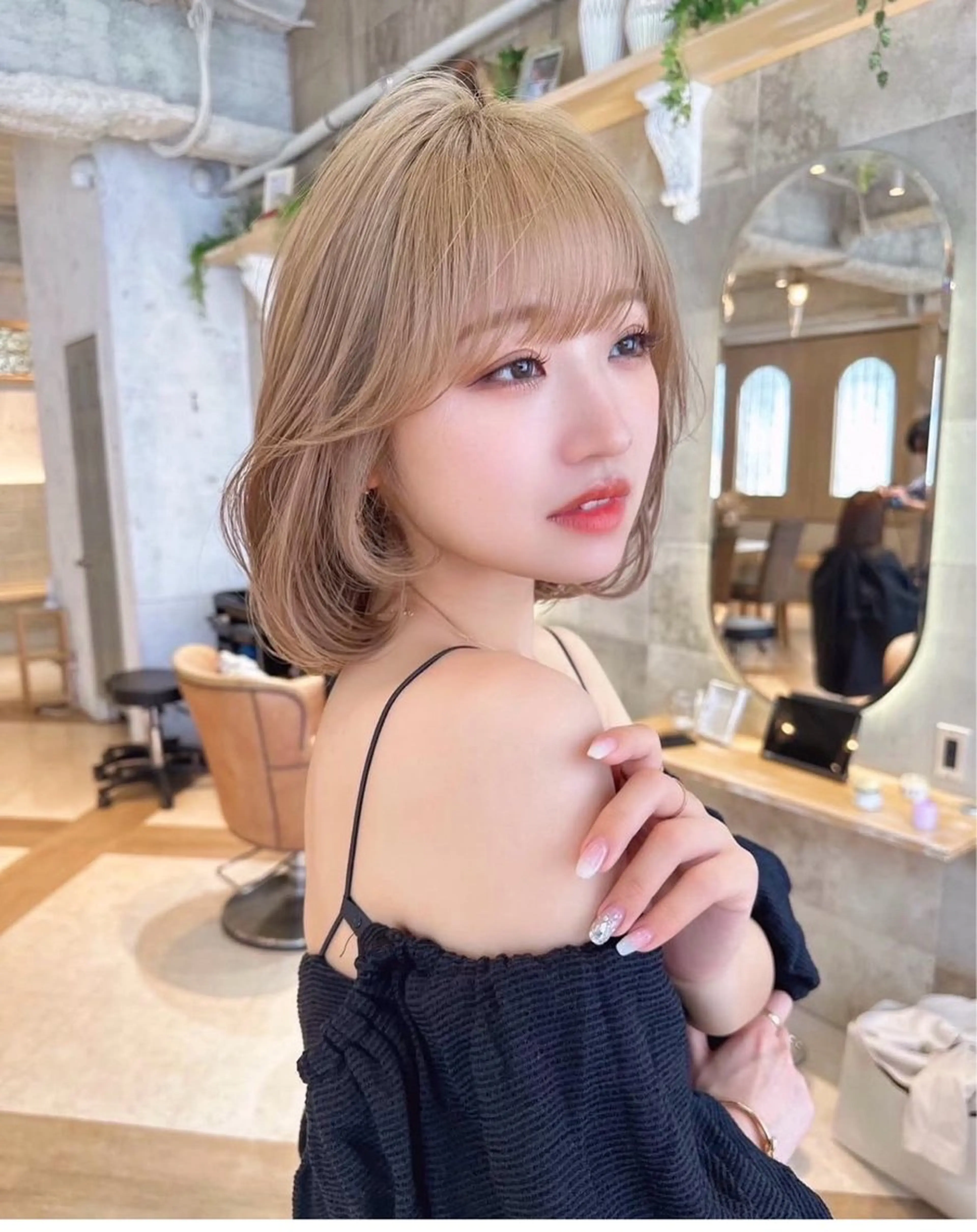 ミディアム ボブ ヘアカラー 似合わせカラーの神 ダブルカラー/森栄範のヘアスタイル