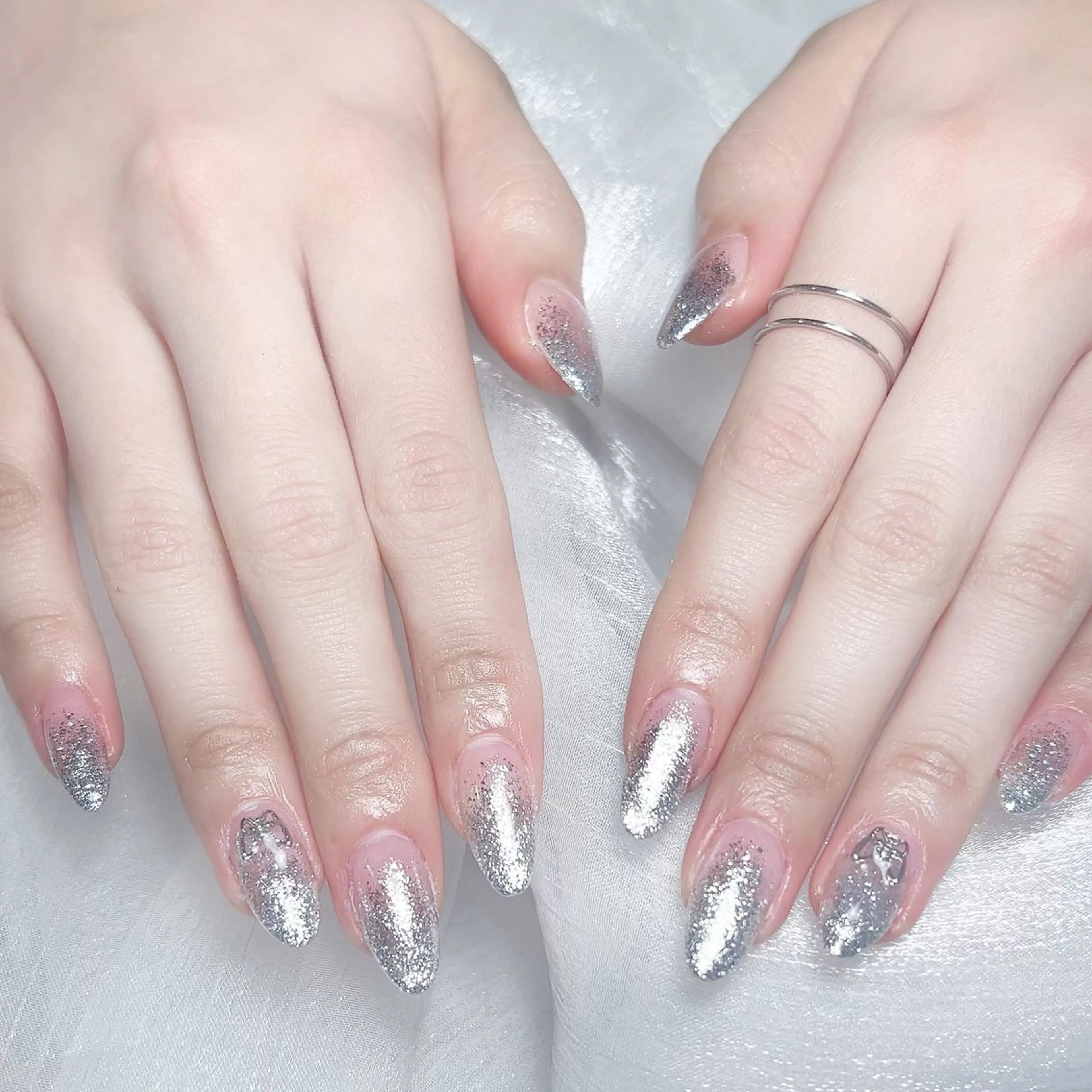 メンズ キッズ ネイル メンズ韓国風 アートネイル オーロラネイル ガーリー キラキラネイル ハンドネイル Nail salon 木にいるのネイルデザイン