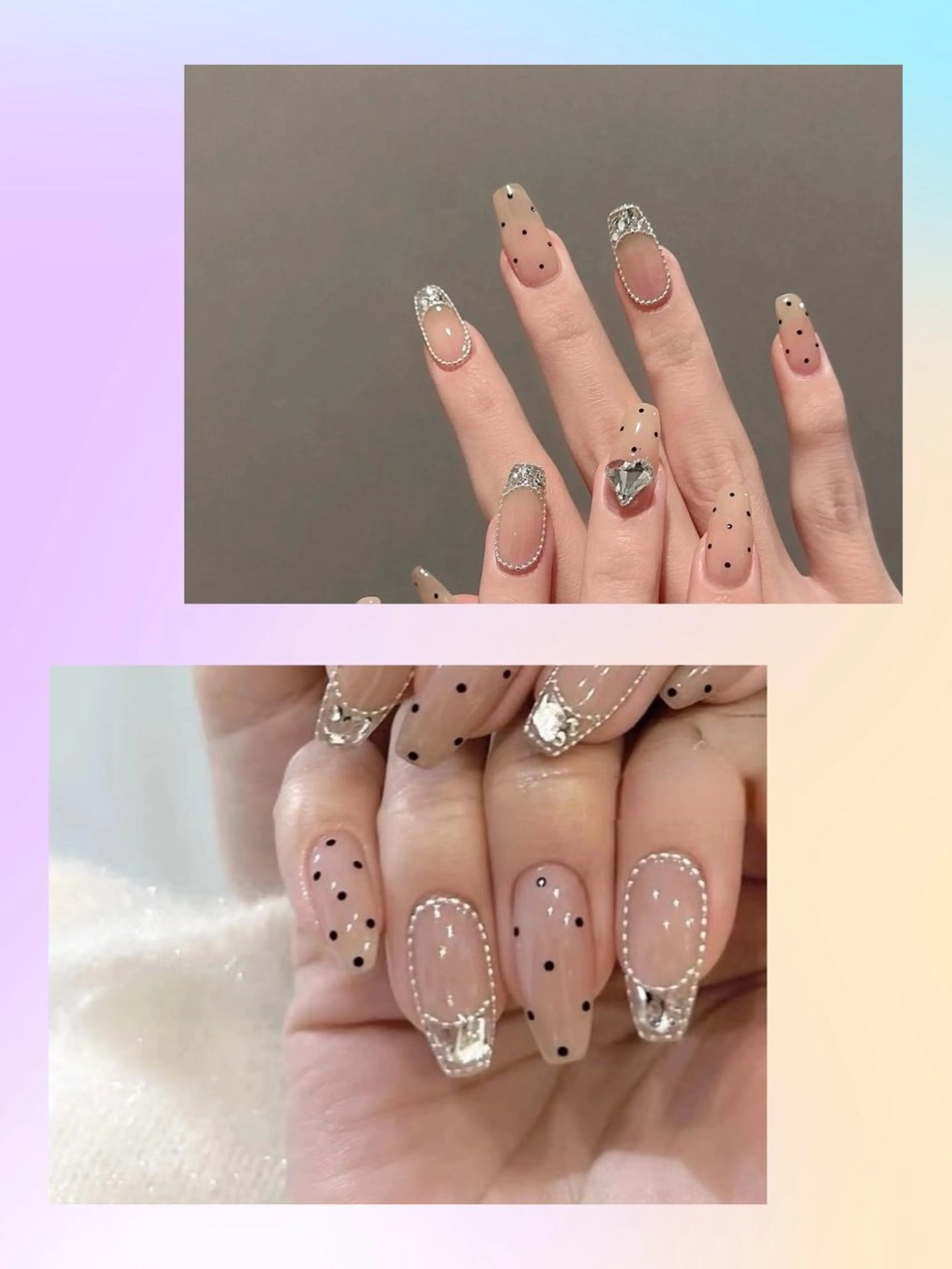 👑SNS大人気🔥艶ワンカラー+チェーン入り4本+ドットネイル6本）¥5980（ソフトジェルオフ無料）の写真