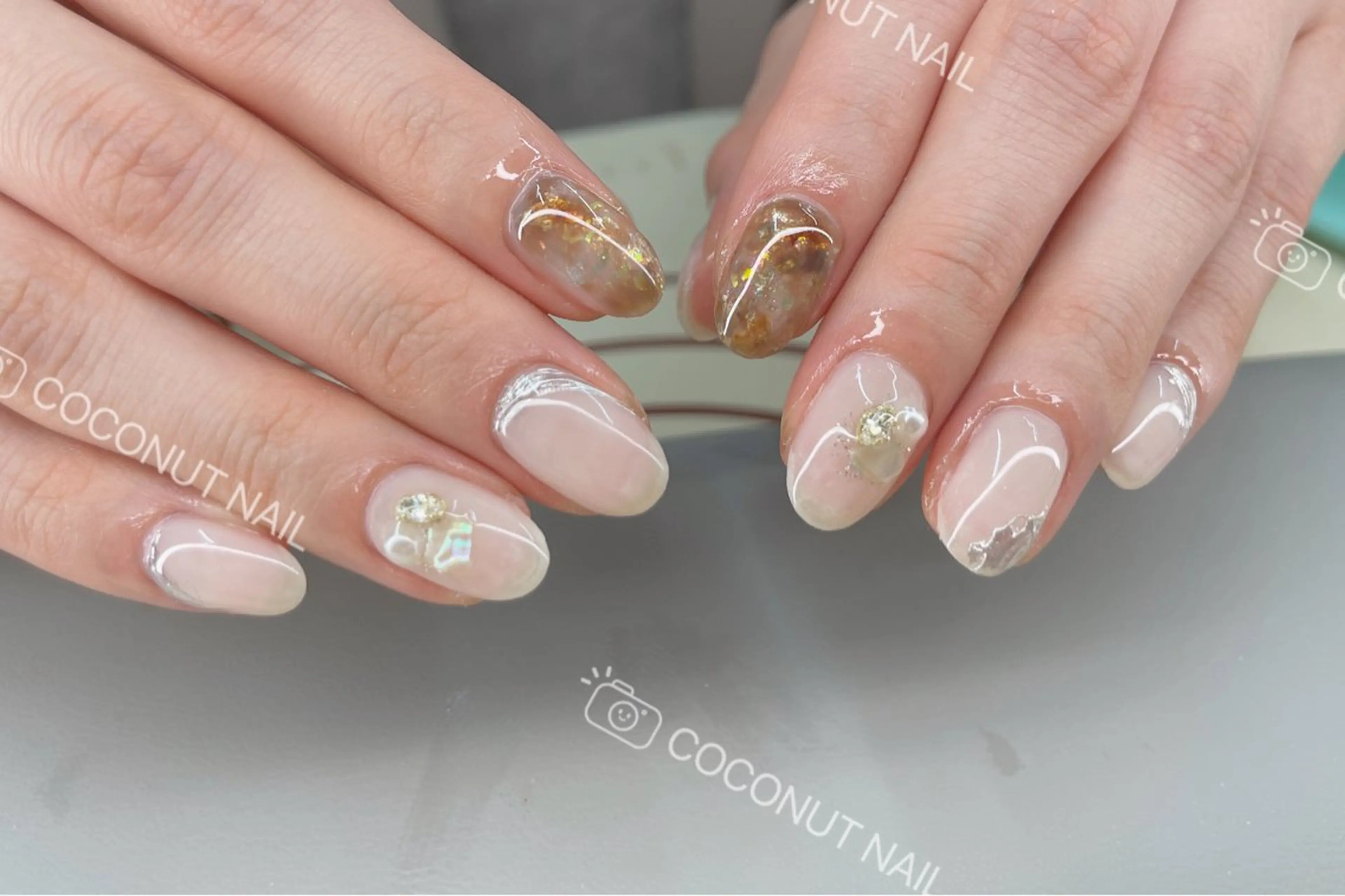 ネイル ハンドネイル 神田 ココナッツのネイルデザイン