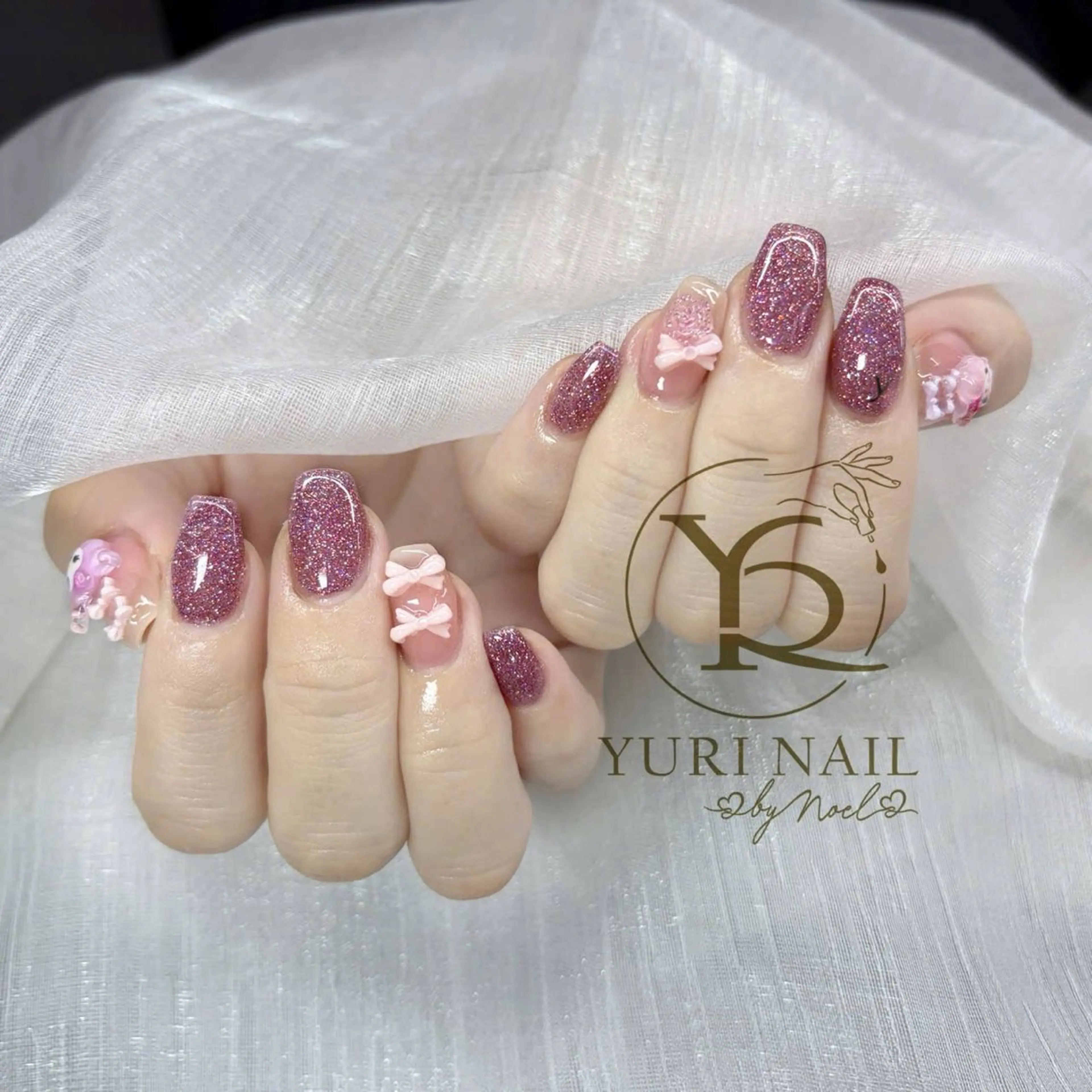 ネイル チークネイル フットネイル フレンチネイル グラデーション キラキラネイル ハンドネイル フットネイル ハンドケア YURI Nail Salon Funabashi所属・YURI Nail Funabashiのネイルデザイン