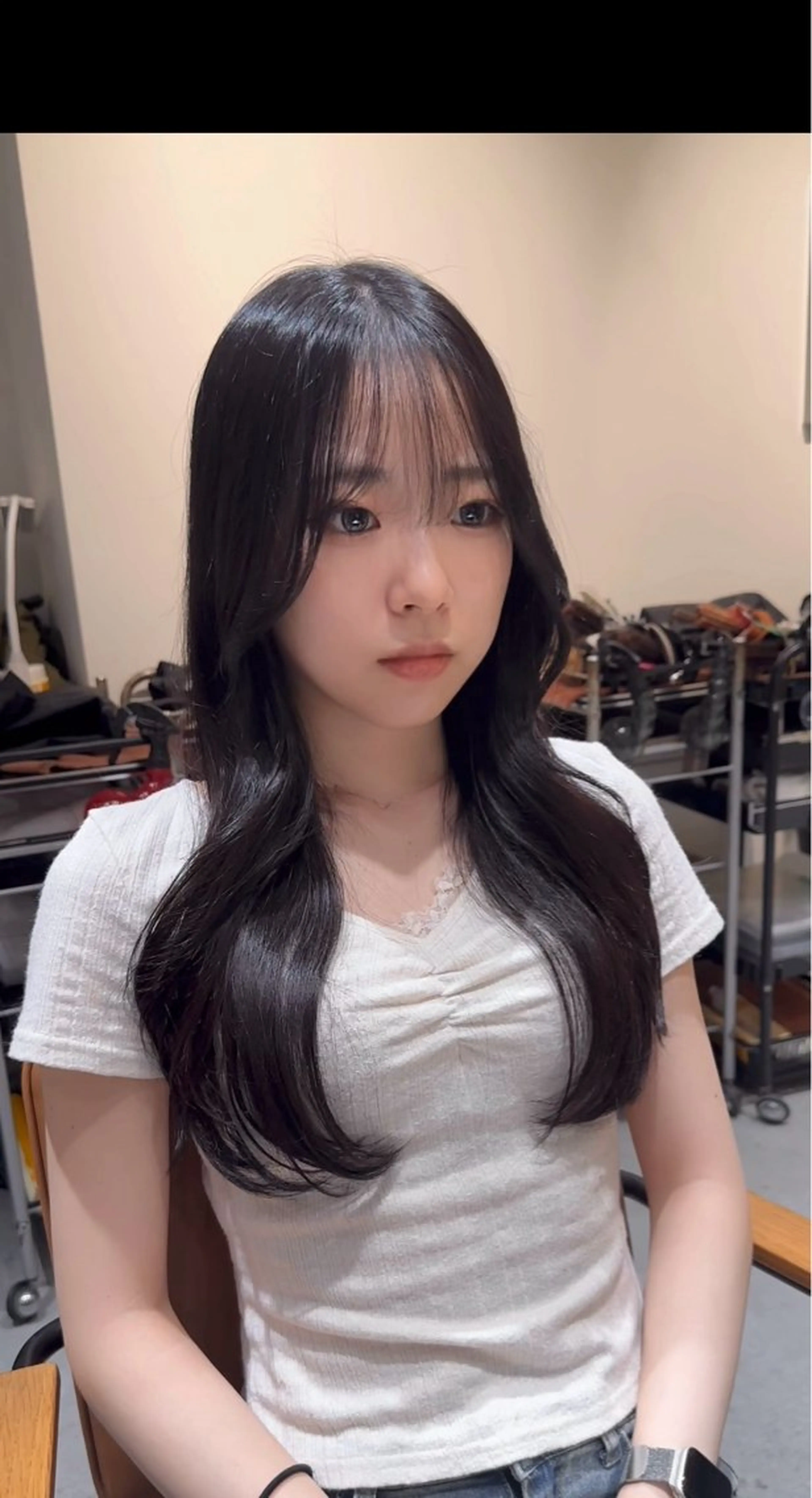 ロング カラー 韓国レイヤーカット 透明感カラー冨田那樹のヘアスタイル