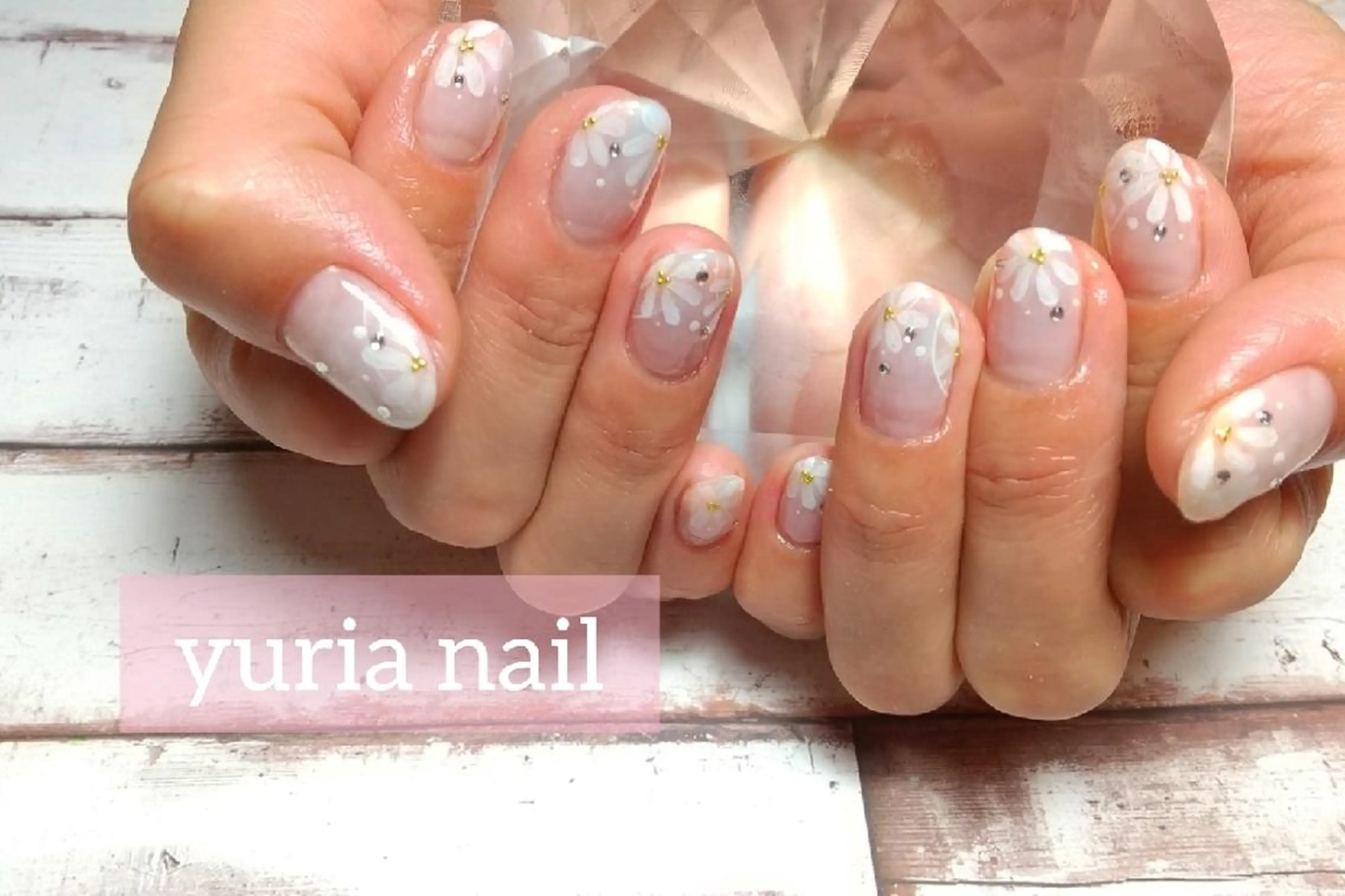 ネイル フラワーネイル ジェルネイル 持ち込み 春ネイル 小林 ゆりあのネイルデザイン