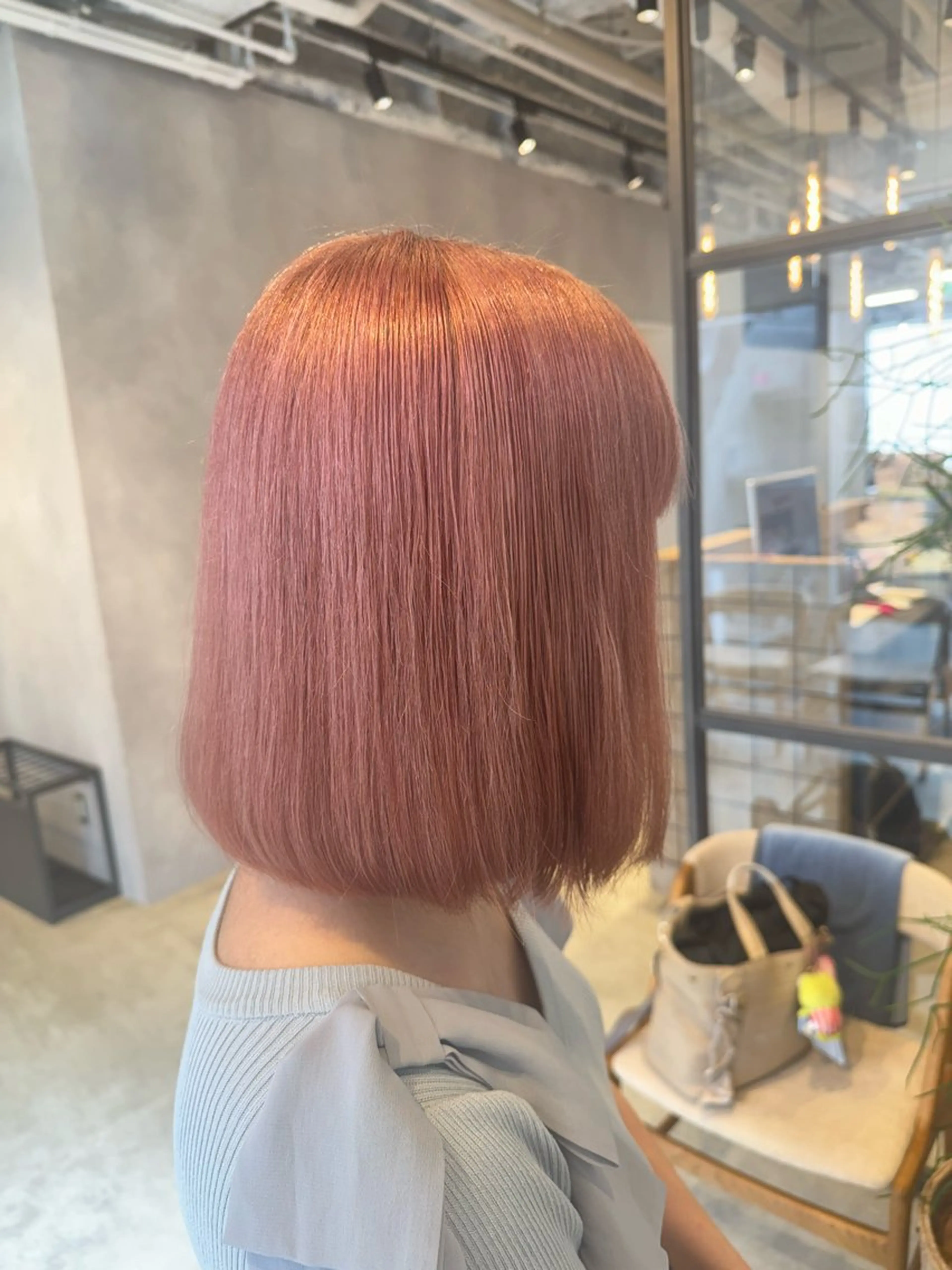 ミディアム カラー ピンクカラー カット ヘアカラー トリートメント 透明感カラー✨艶髪 制作🌱山根あゆみのヘアスタイル