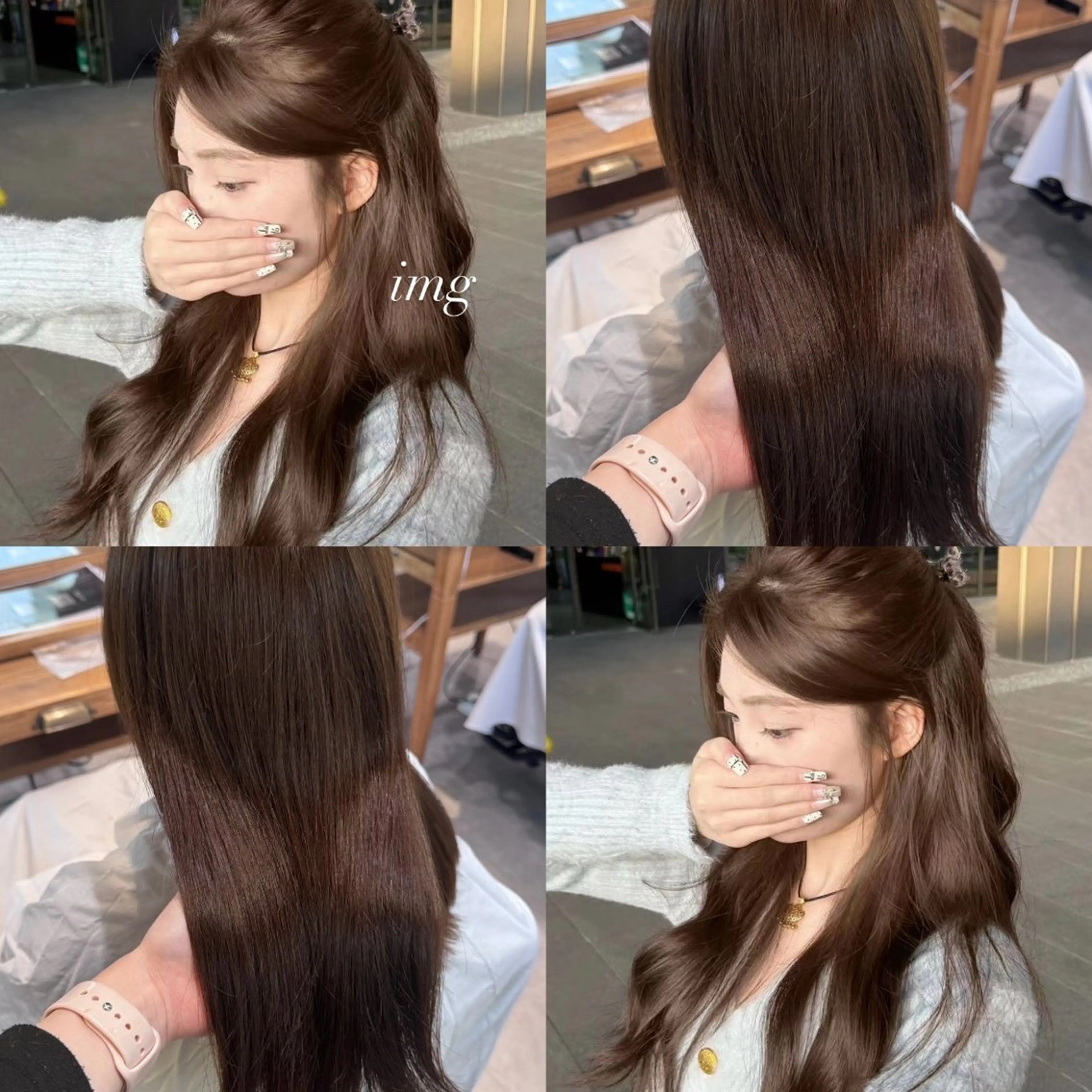 ロング カラー ヘアカラー 韓国スタイル /一那のヘアスタイル