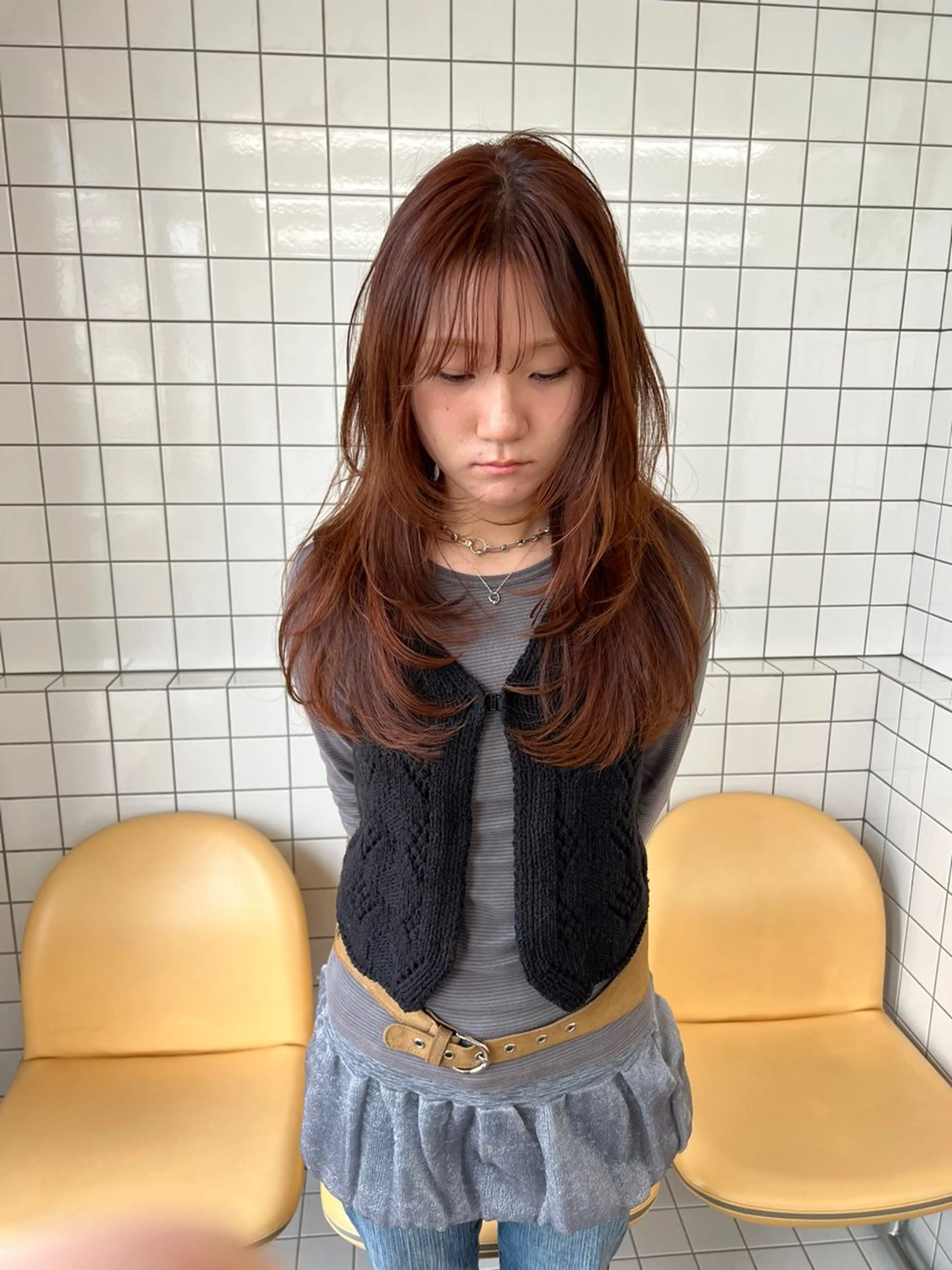 ミディアム カラー カット ヘアカラー トリートメント レイヤー専門家 ダブルカラー修のヘアスタイル