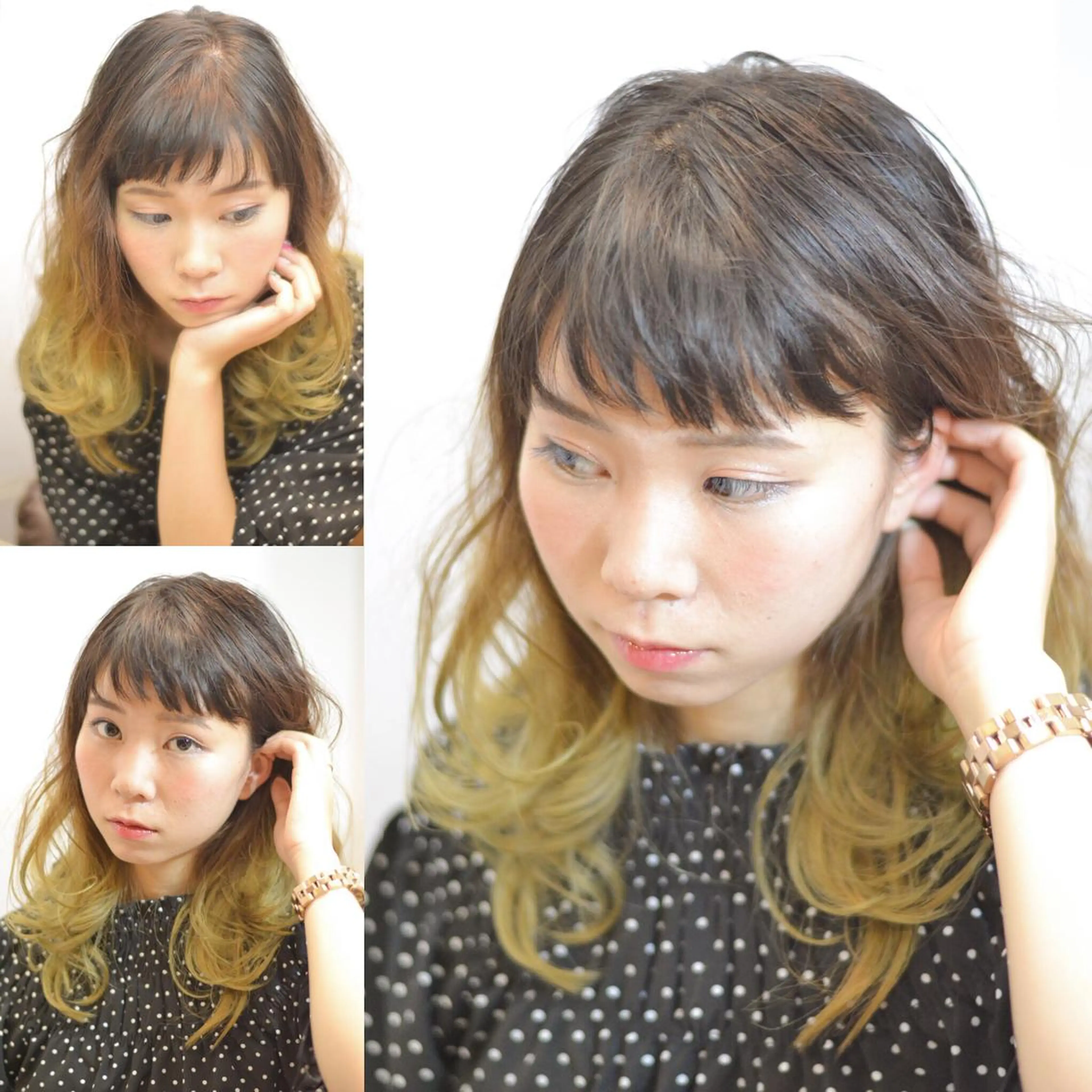 セミロング カラー 大木 拓瑞のヘアスタイル