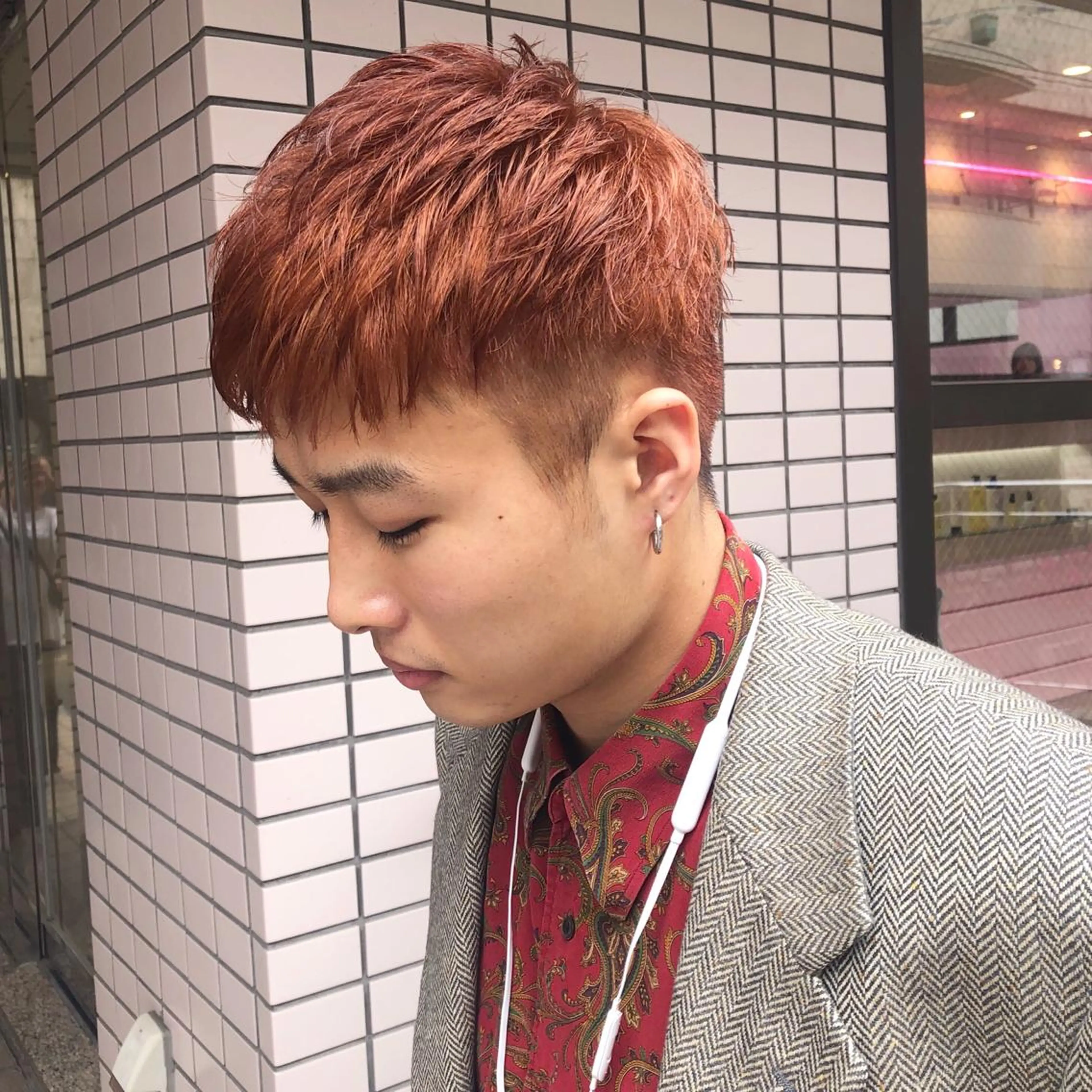 セミロング カラー パーマ ヘアアレンジ メンズ マツエク・マツパ オレンジ カラーマツエク レイヤーカット指名 No.1💖マユカのヘアスタイル