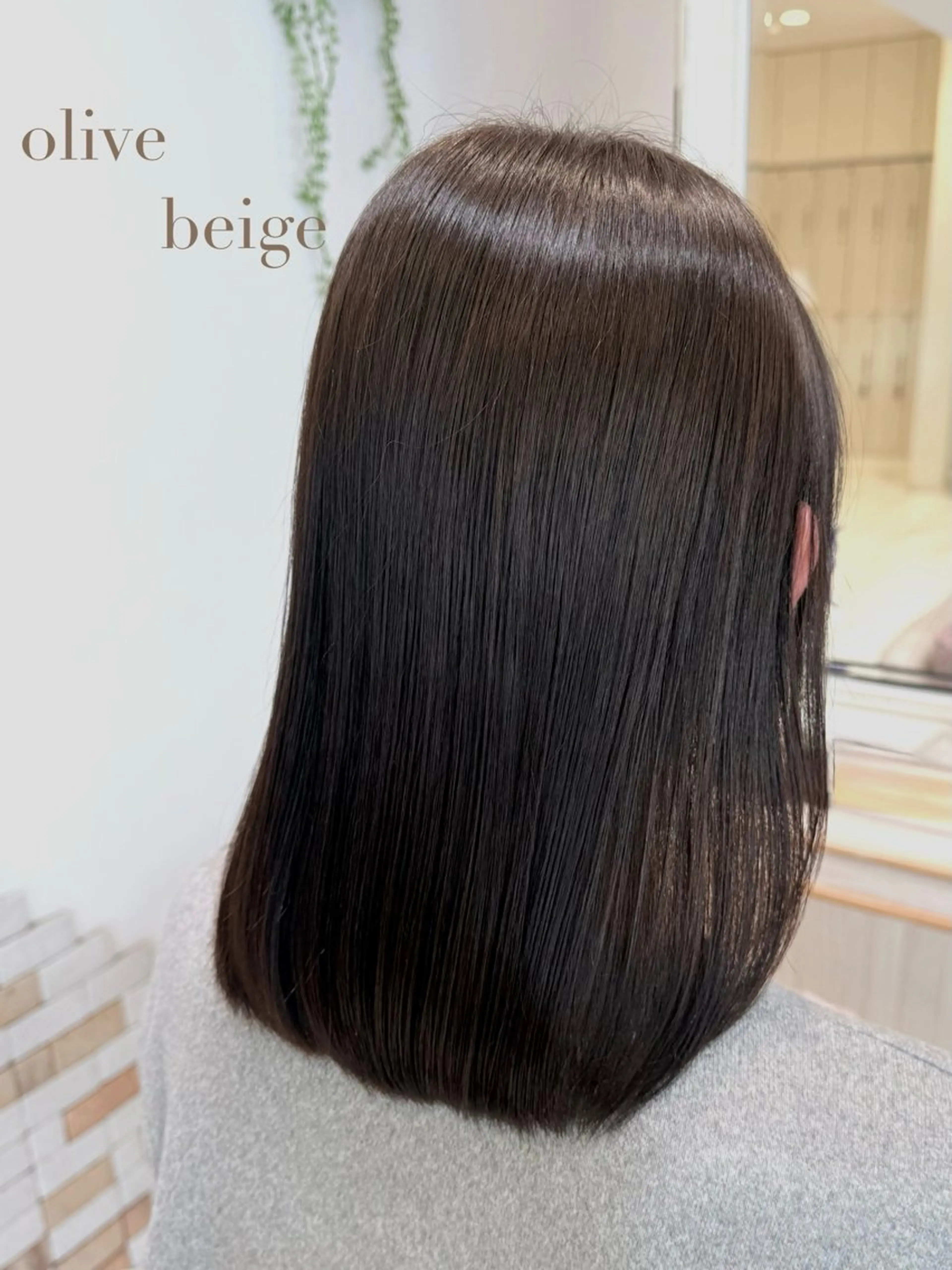 ミディアム カット ヘアカラー 縮毛矯正🍒韓国風 カラー🎀rikaのヘアスタイル