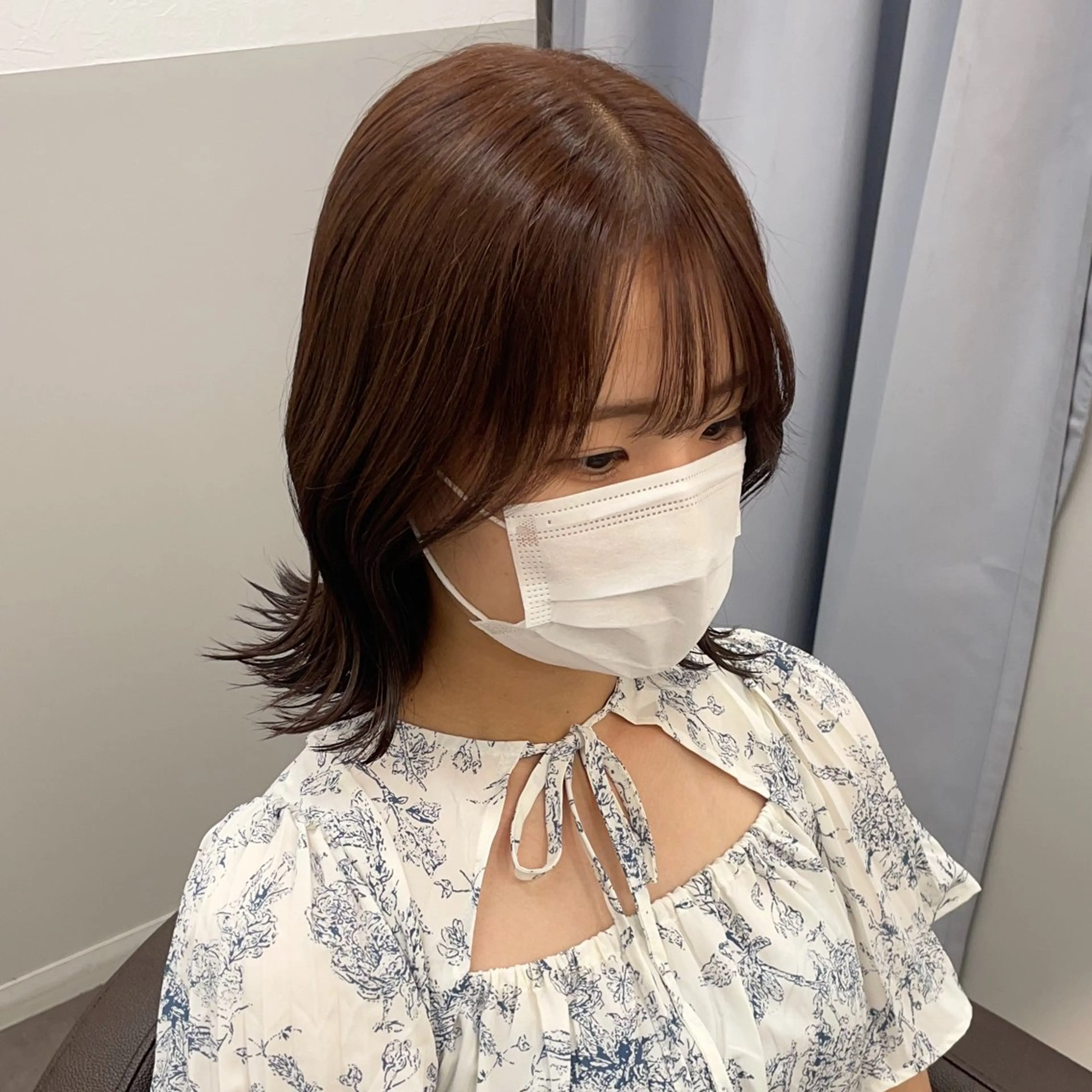 ミディアム 顔周りカット 韓国風ヘア カット ヘアカラー トリートメント 💎韓国ヘア💎 Harukaのヘアスタイル