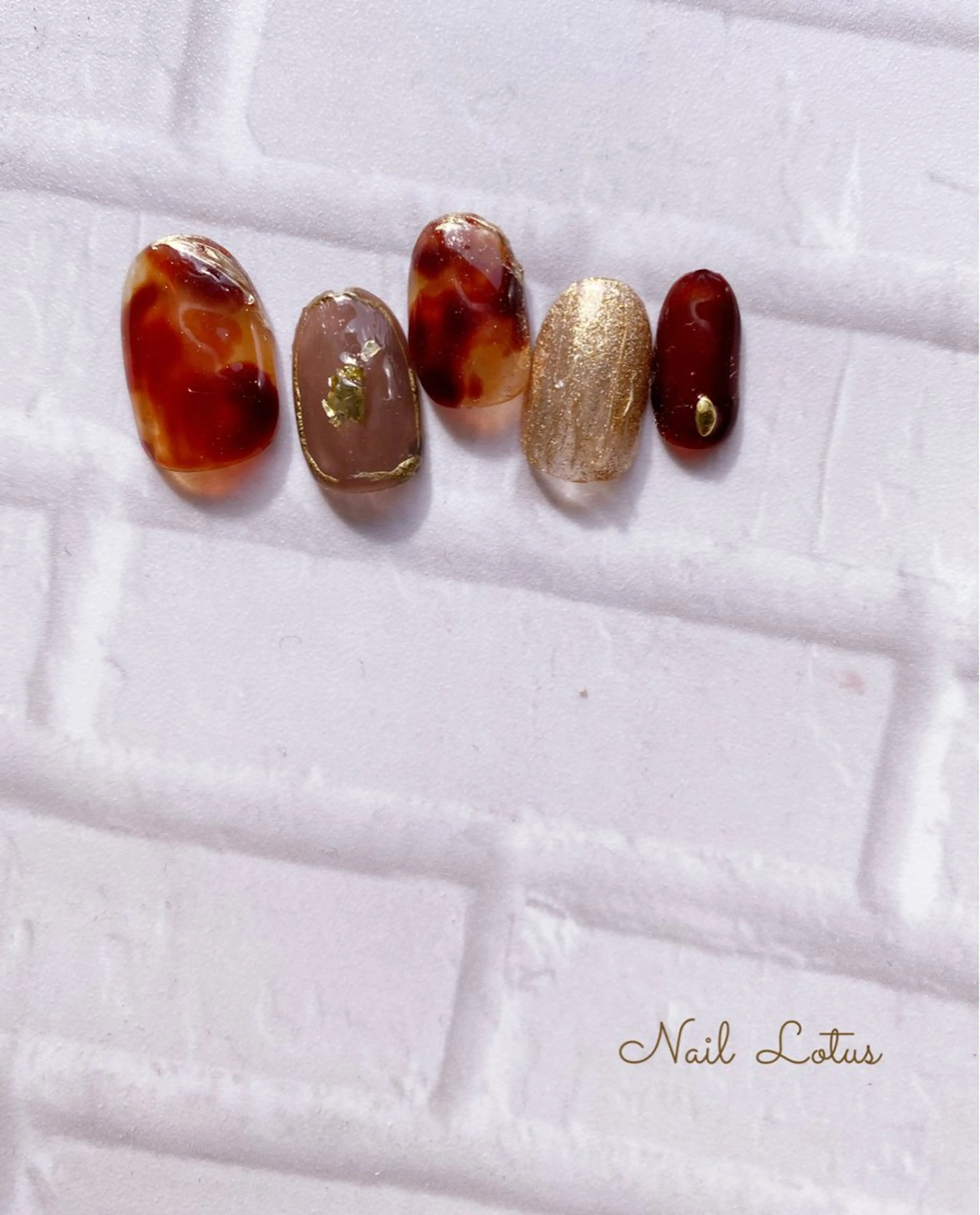 ネイル べっ甲ネイル クリアネイル ハンドネイル ネイル＆脱毛 Lotus🌸のネイルデザイン