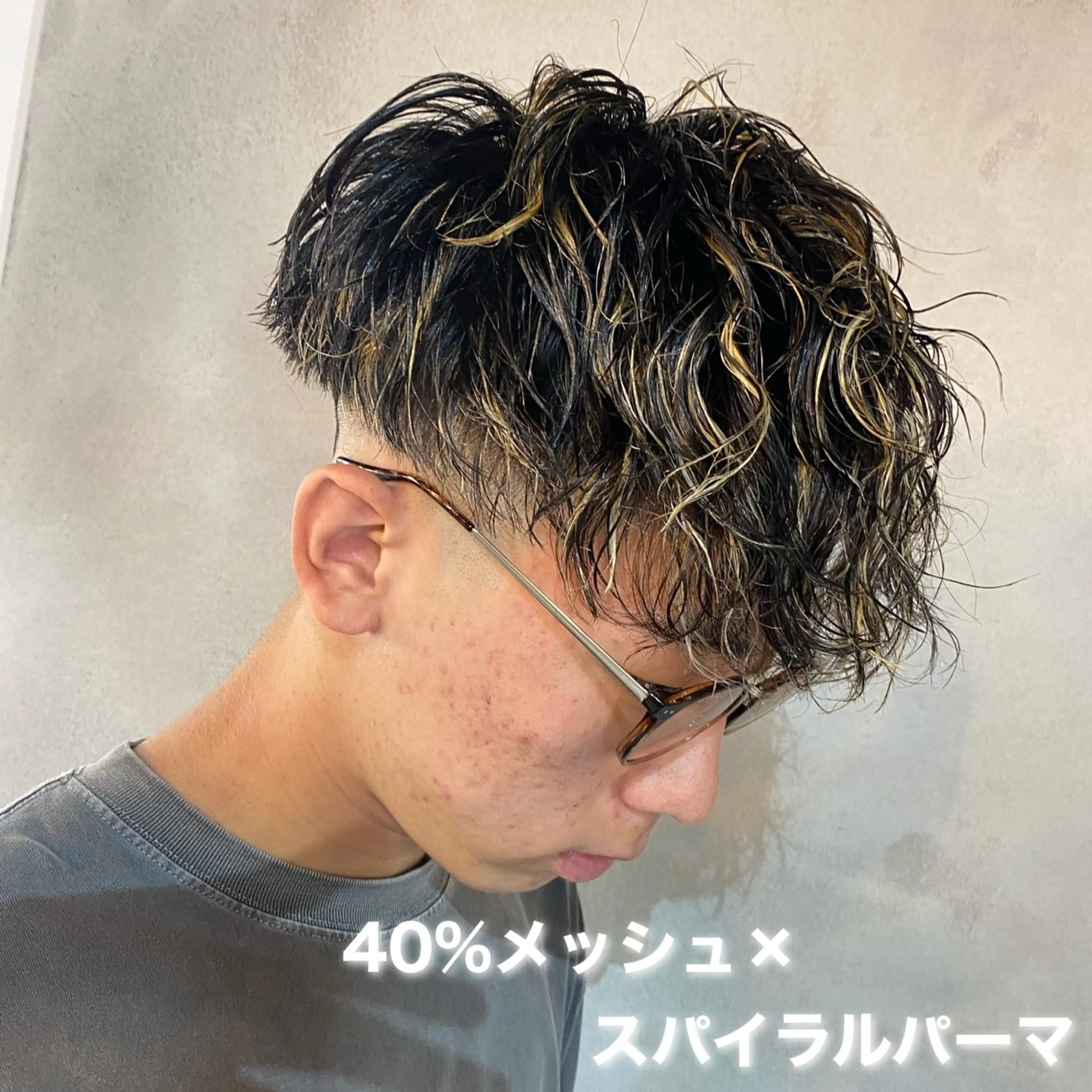 ショート カラー パーマ メンズ メンズパーマ/ メッシュ😎タクミのヘアスタイル