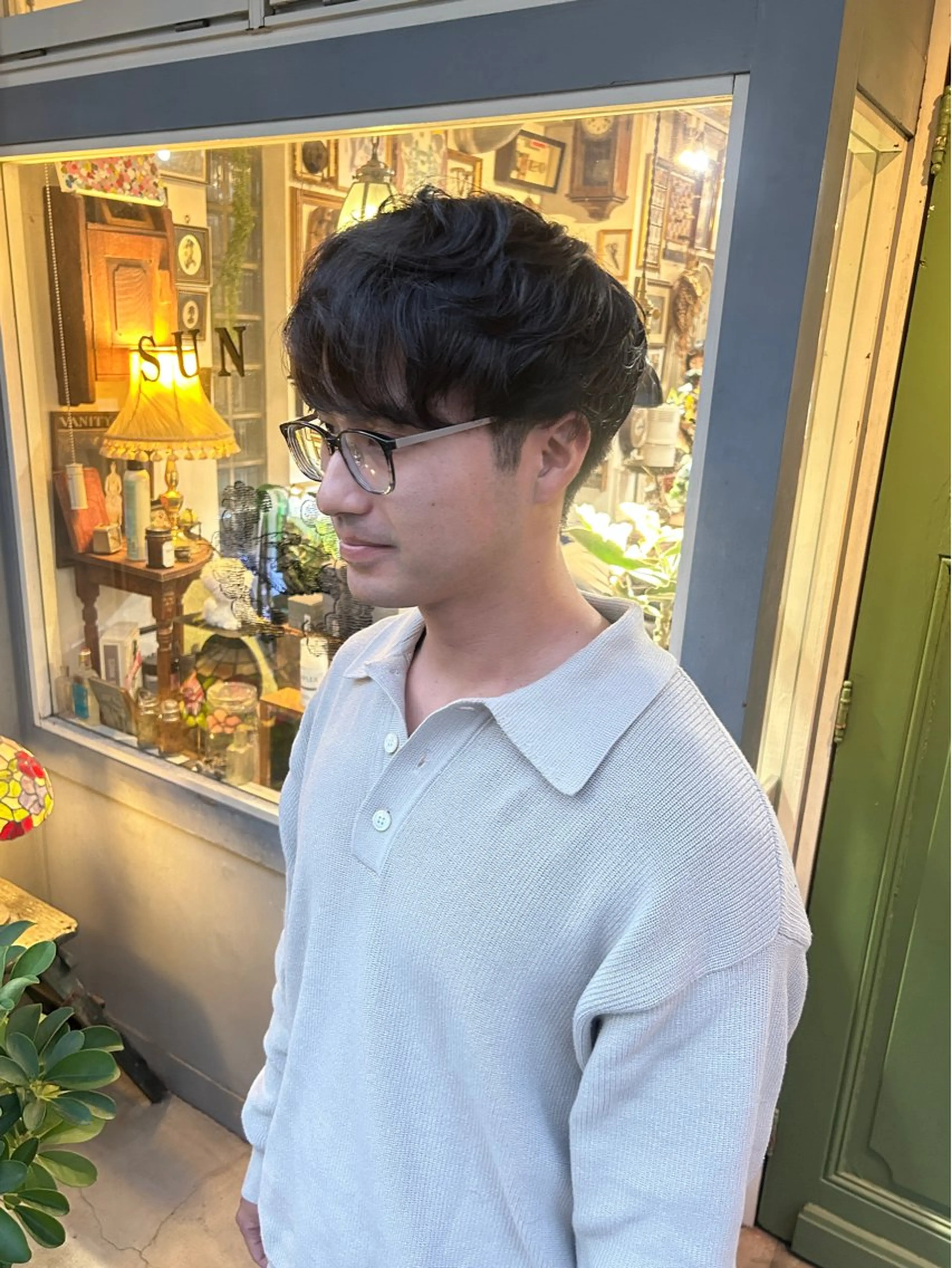 ショート パーマ メンズ カット パーマ 清水千優/パーマ/透 明感カラー/メンズのヘアスタイル