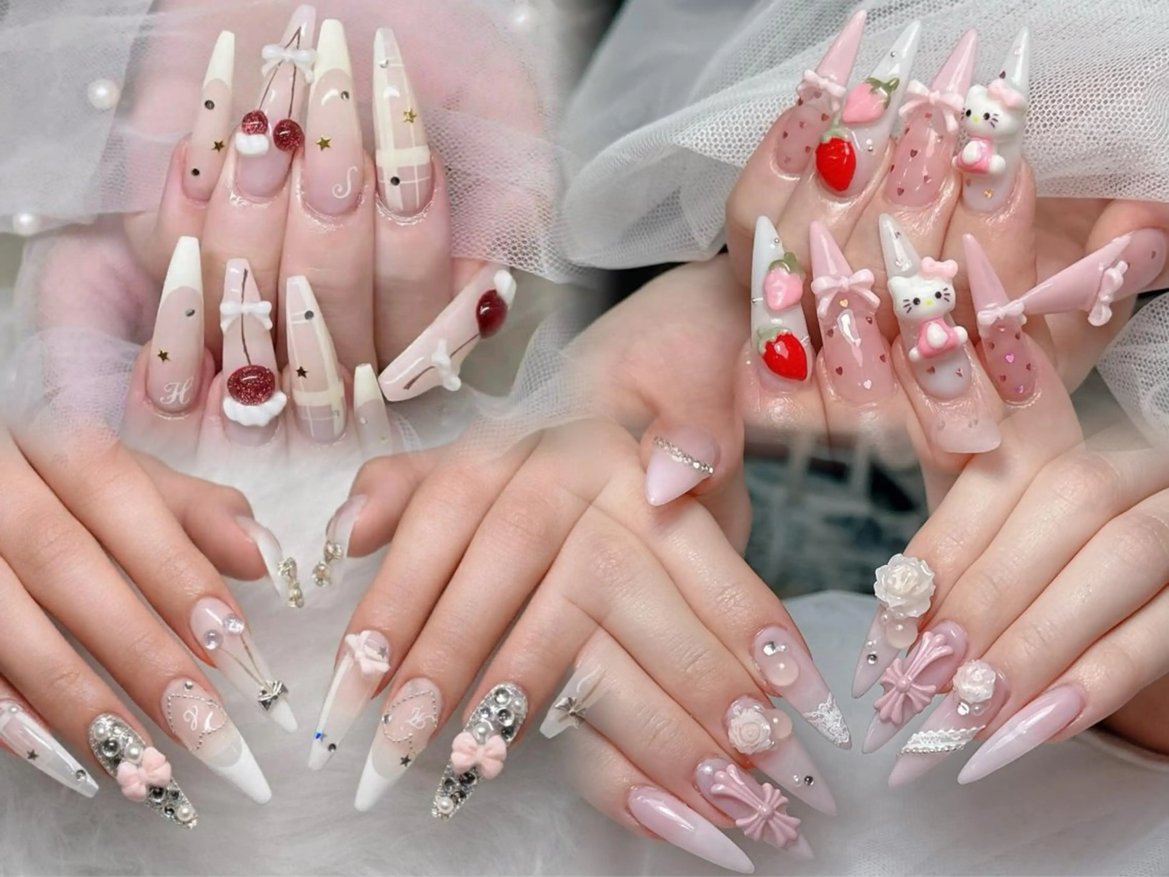 ハンドネイル 波 なみのネイルデザイン