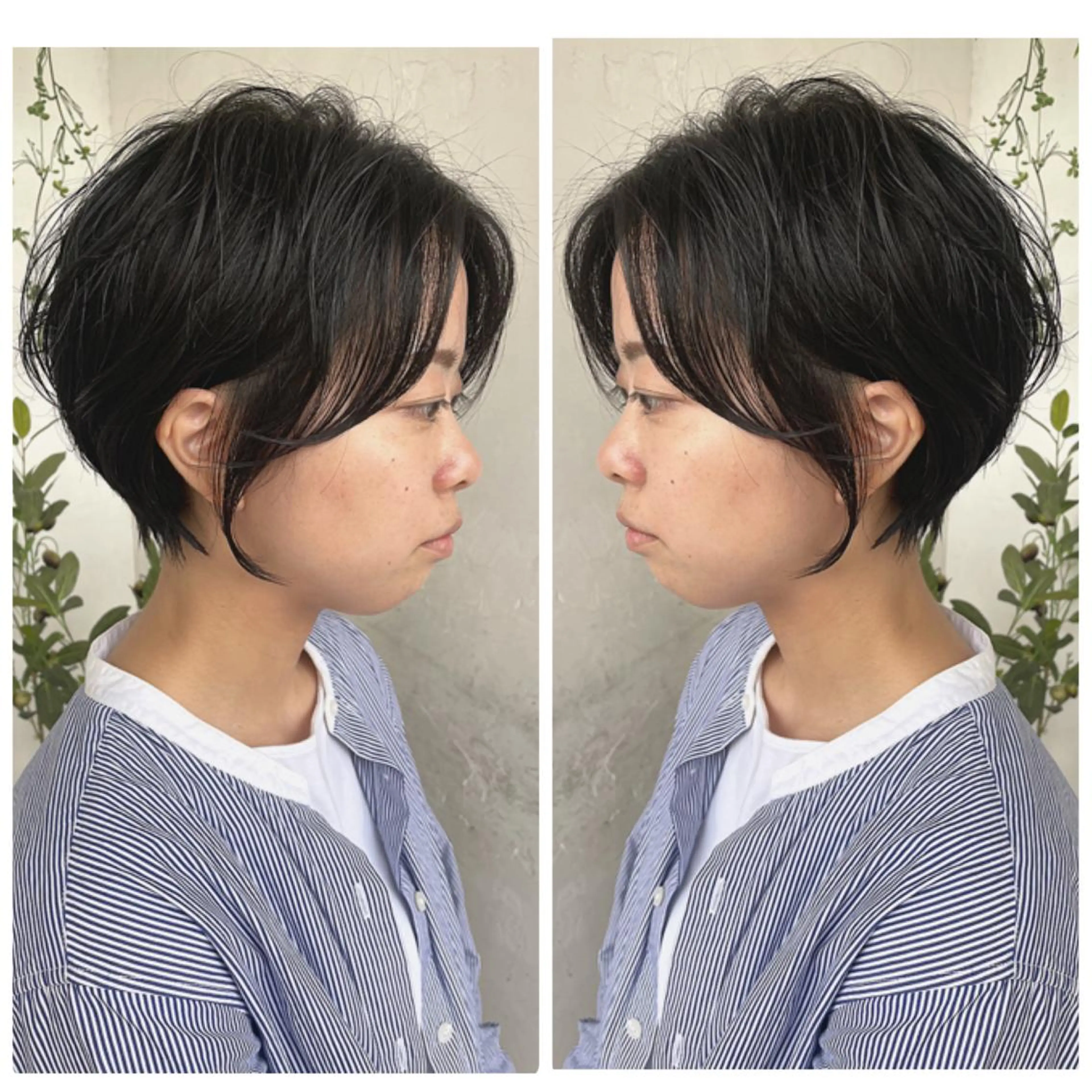 ショート パーマ ショートボブ ハンサムショート 丸みショート ボブ くびれヘア カット パーマ 京都大人女性ショート 徒歩1分/秋山のヘアスタイル