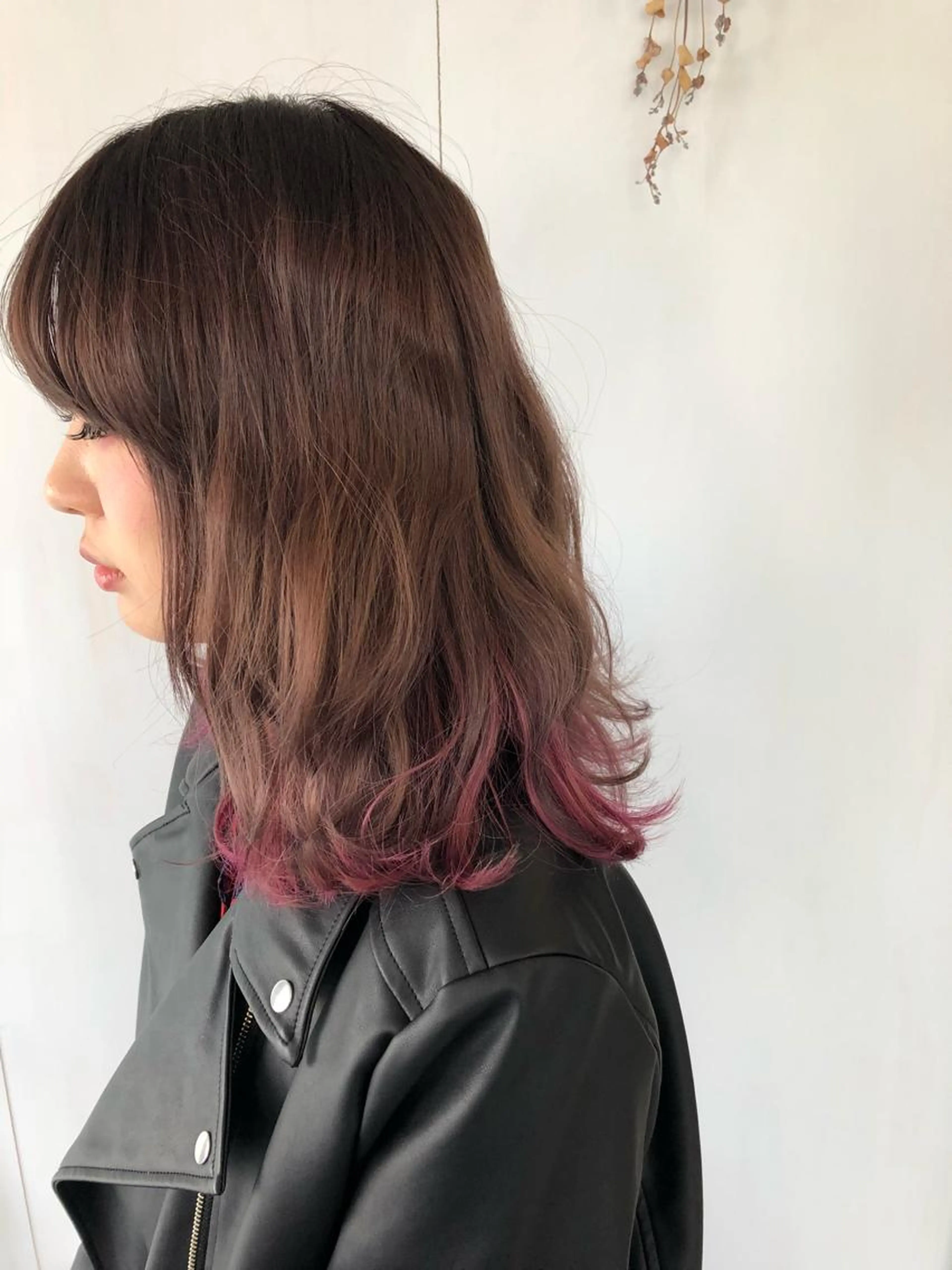 ❤️インナーにピンクグラデーション❤️裾カラーよりも柔らかい❤️（カット込み）の写真