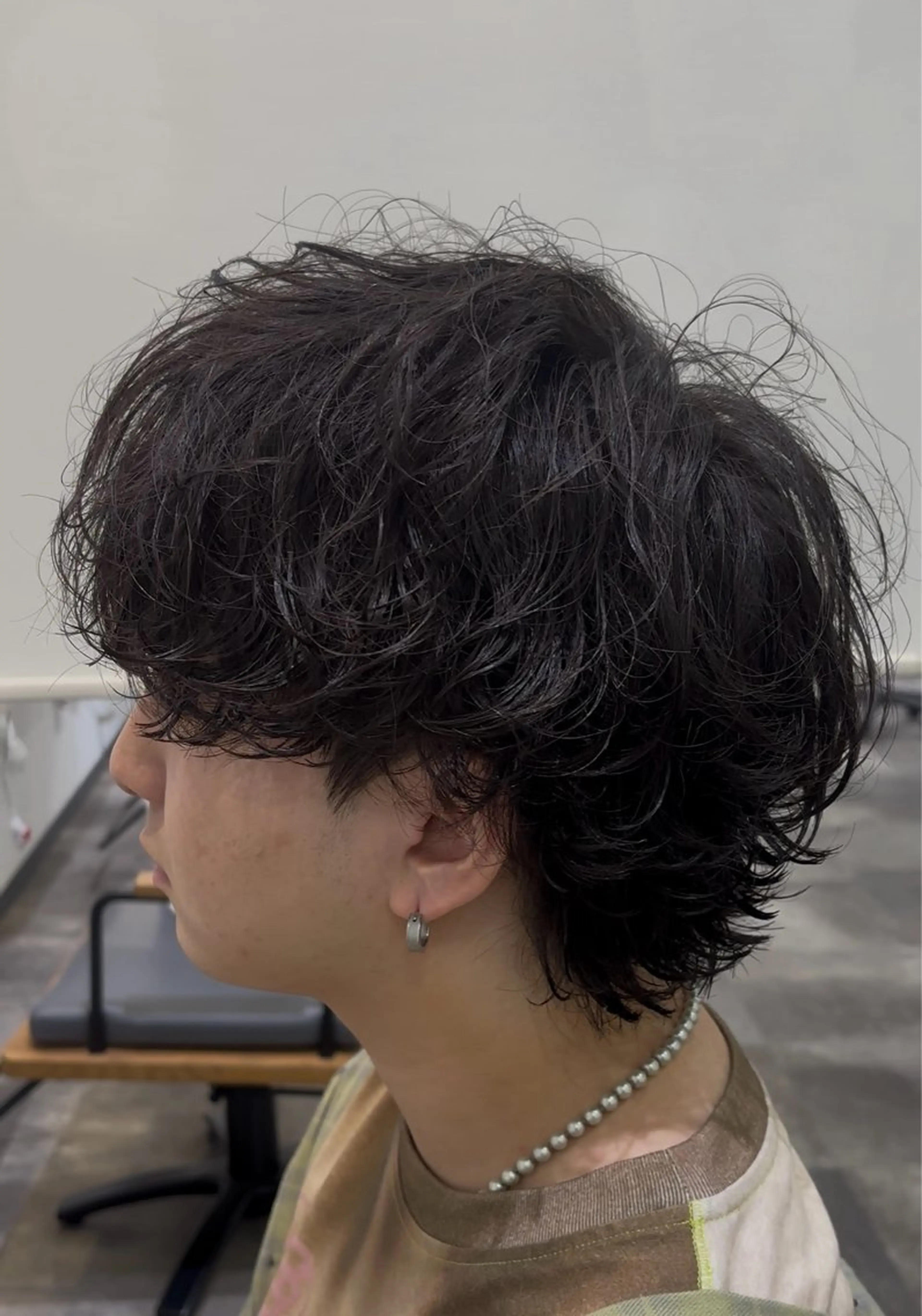 ショート パーマ メンズ カット パーマ 鼎一真ハイトーン/ パーマ/何でも屋さんのヘアスタイル