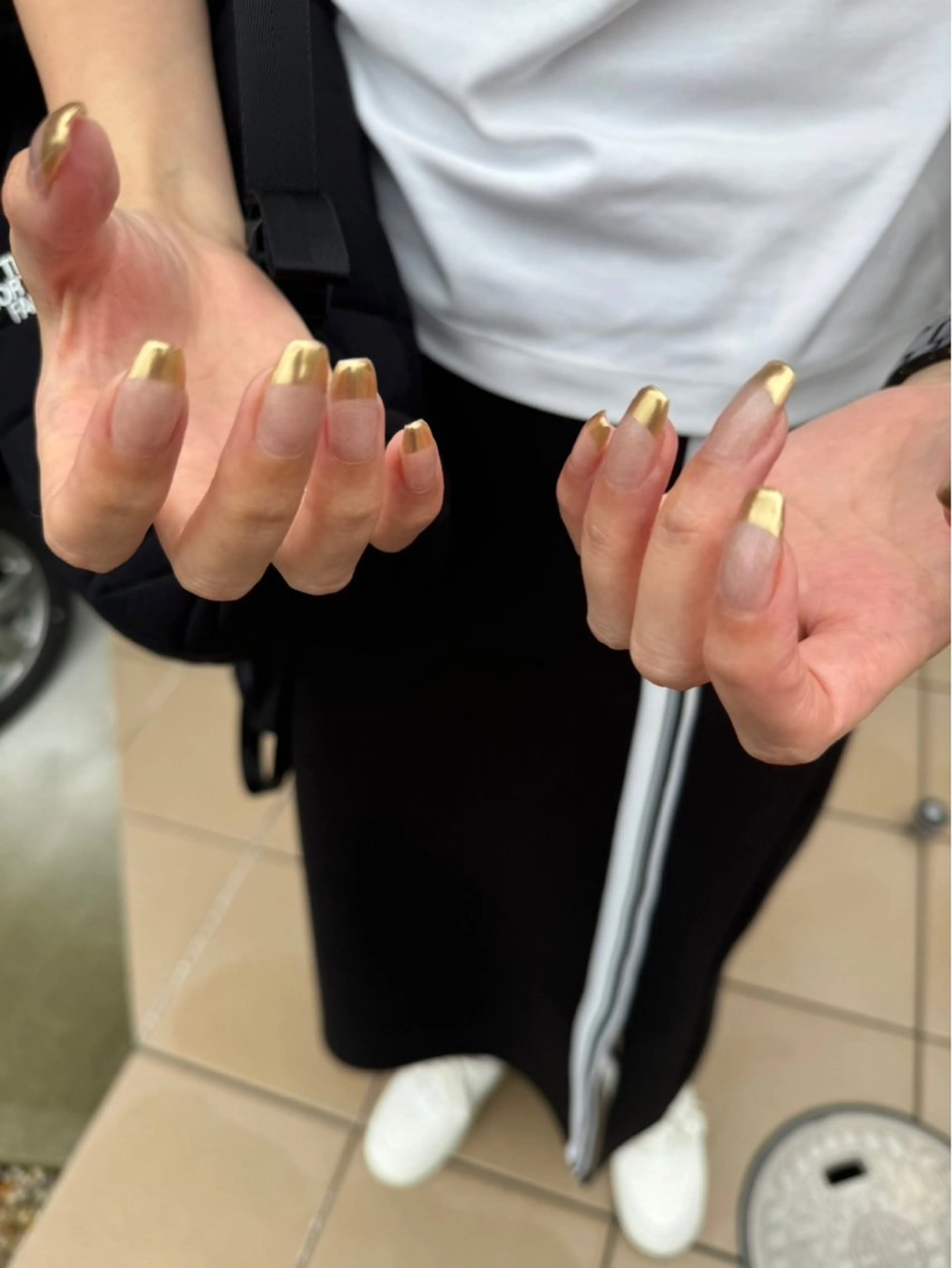 ネイル フレンチネイル ミラーネイル 北川 恭子のネイルデザイン