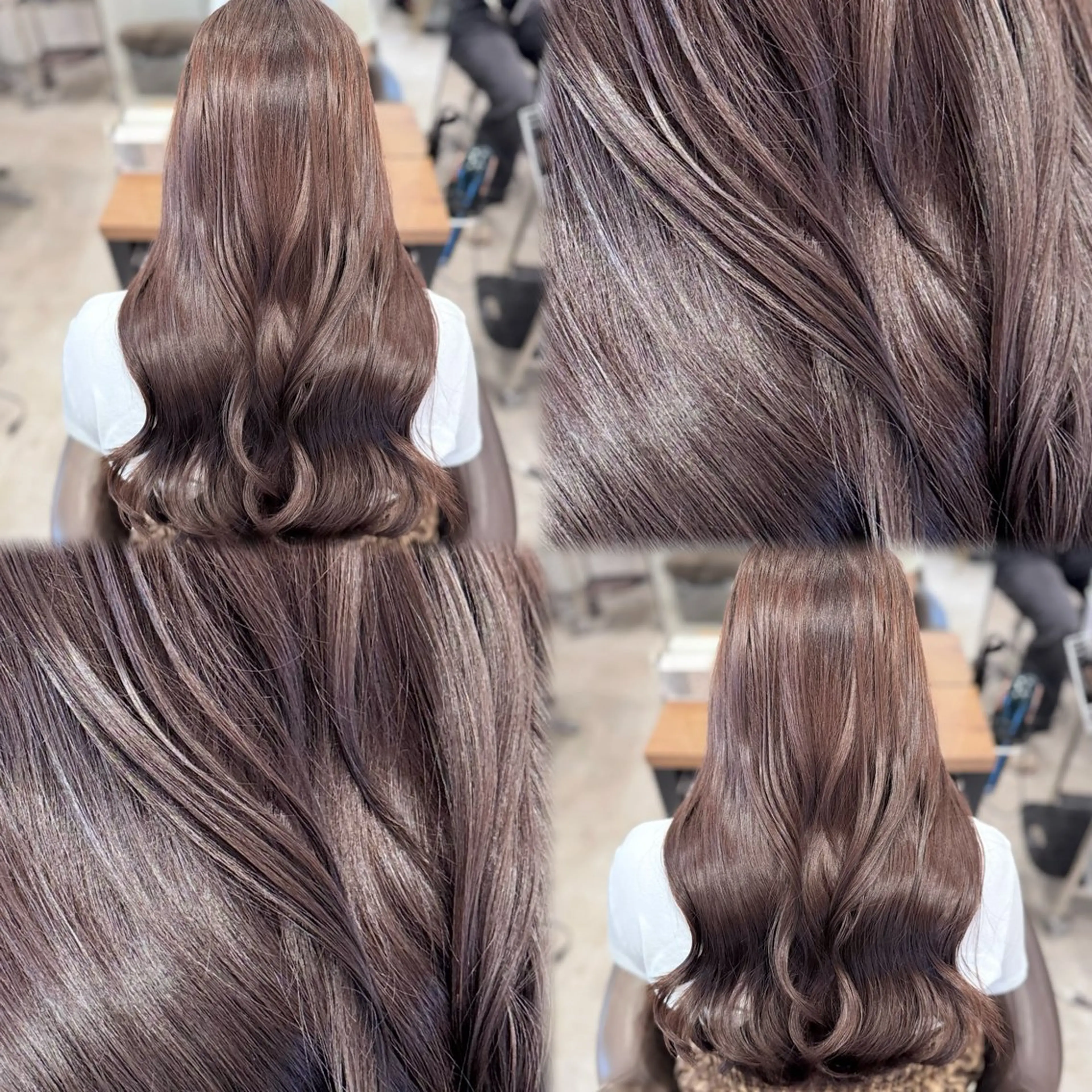 ロング カラー ブリーチ ブラウンカラー 透明感カラー ブリーチなしカラー ヘアカラー Lee 天王寺 Bianのヘアスタイル