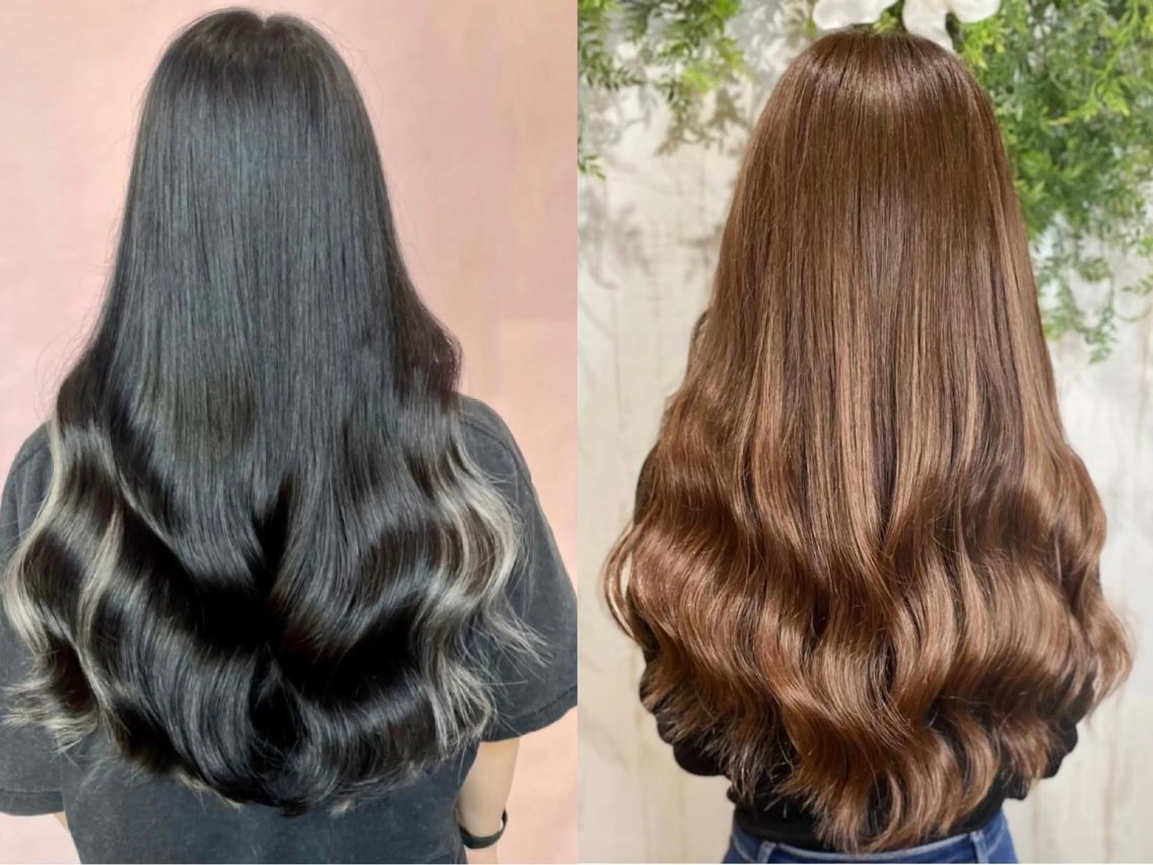 ロング カラー チビ編み込みエクステ シールエクステのヘアスタイル