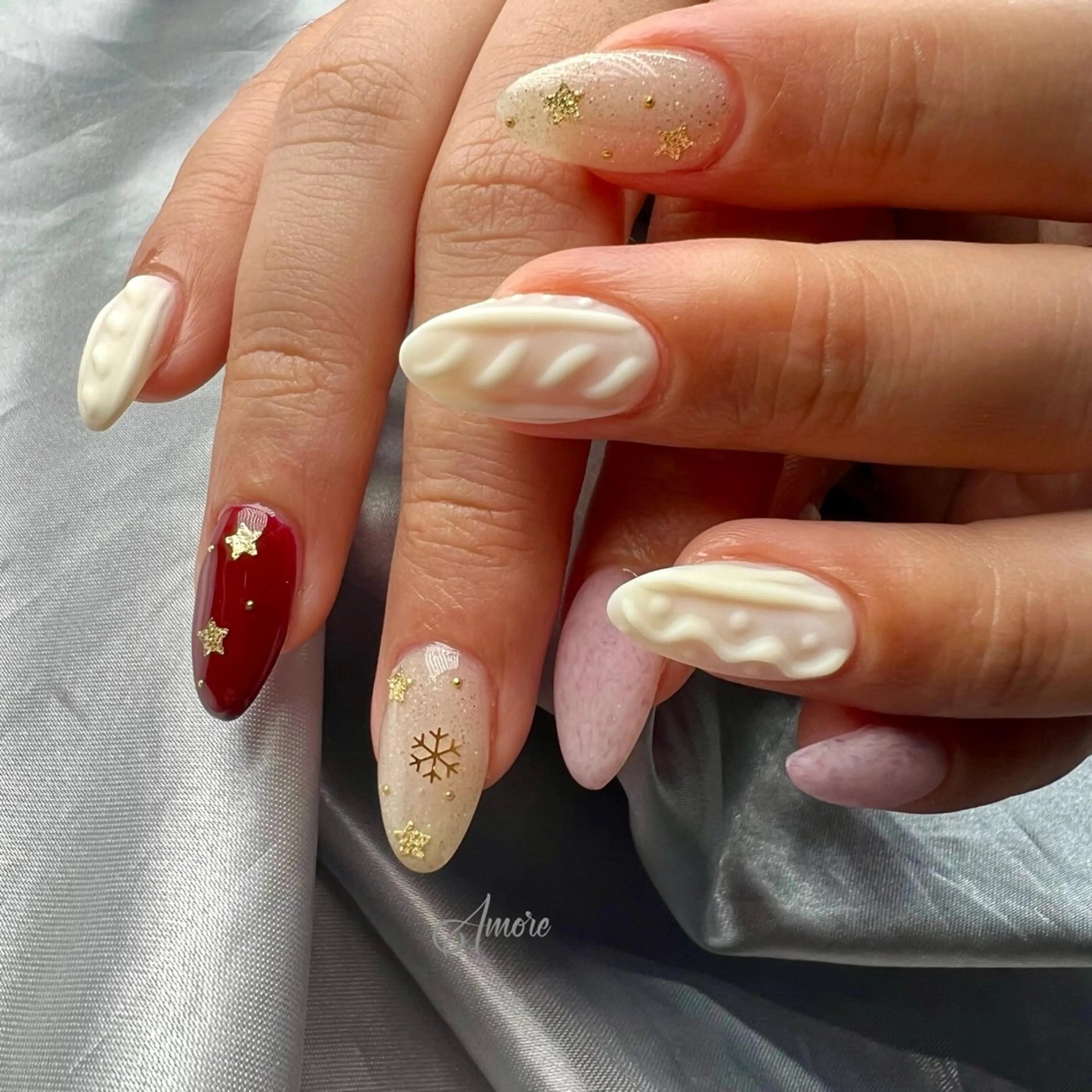 ネイル ジェルネイル キラキラネイル 韓国ネイル パラジェル 冬ネイル You kyehwaのネイルデザイン