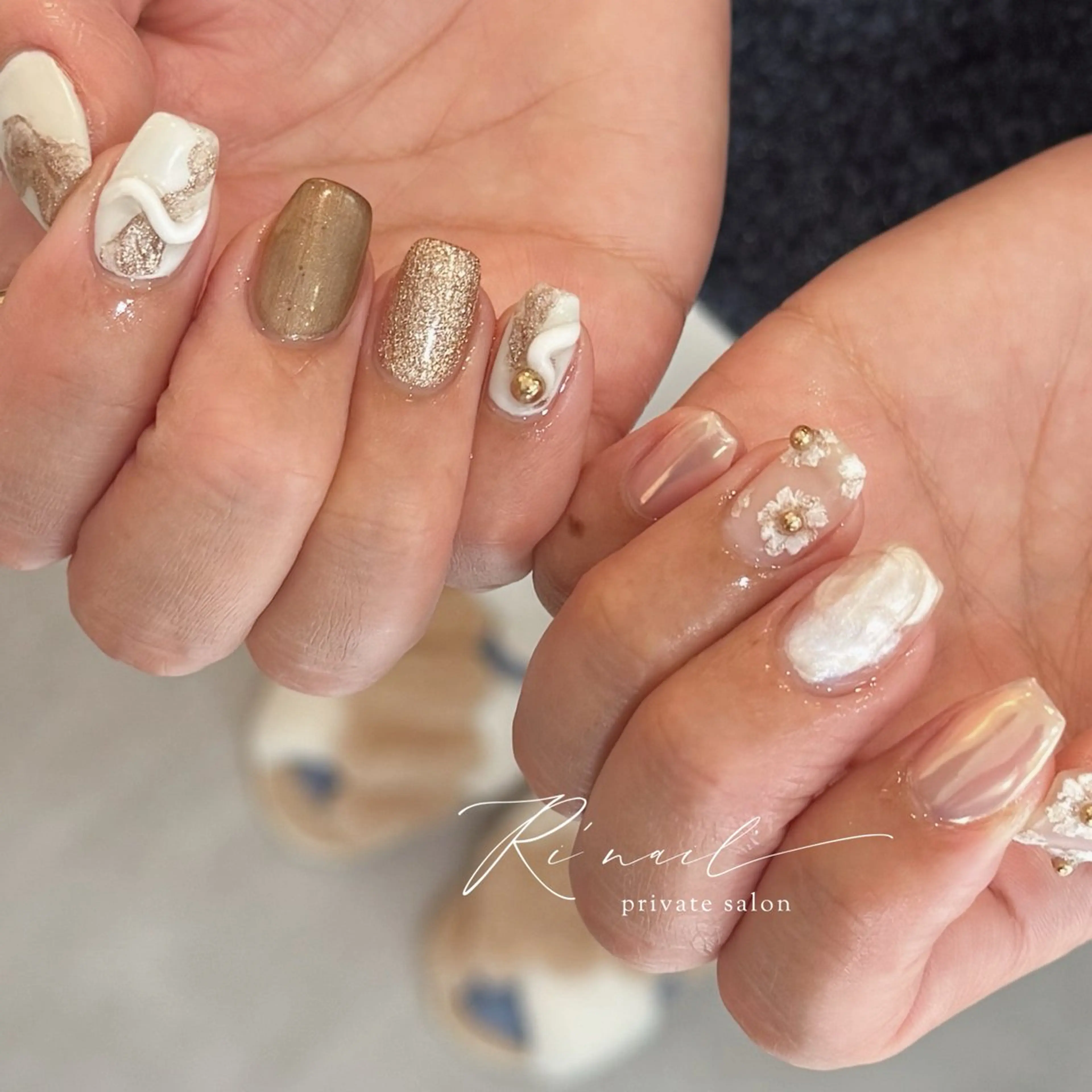 ネイル フラワーネイル ニュアンスネイル ISHIWATA LINAのネイルデザイン