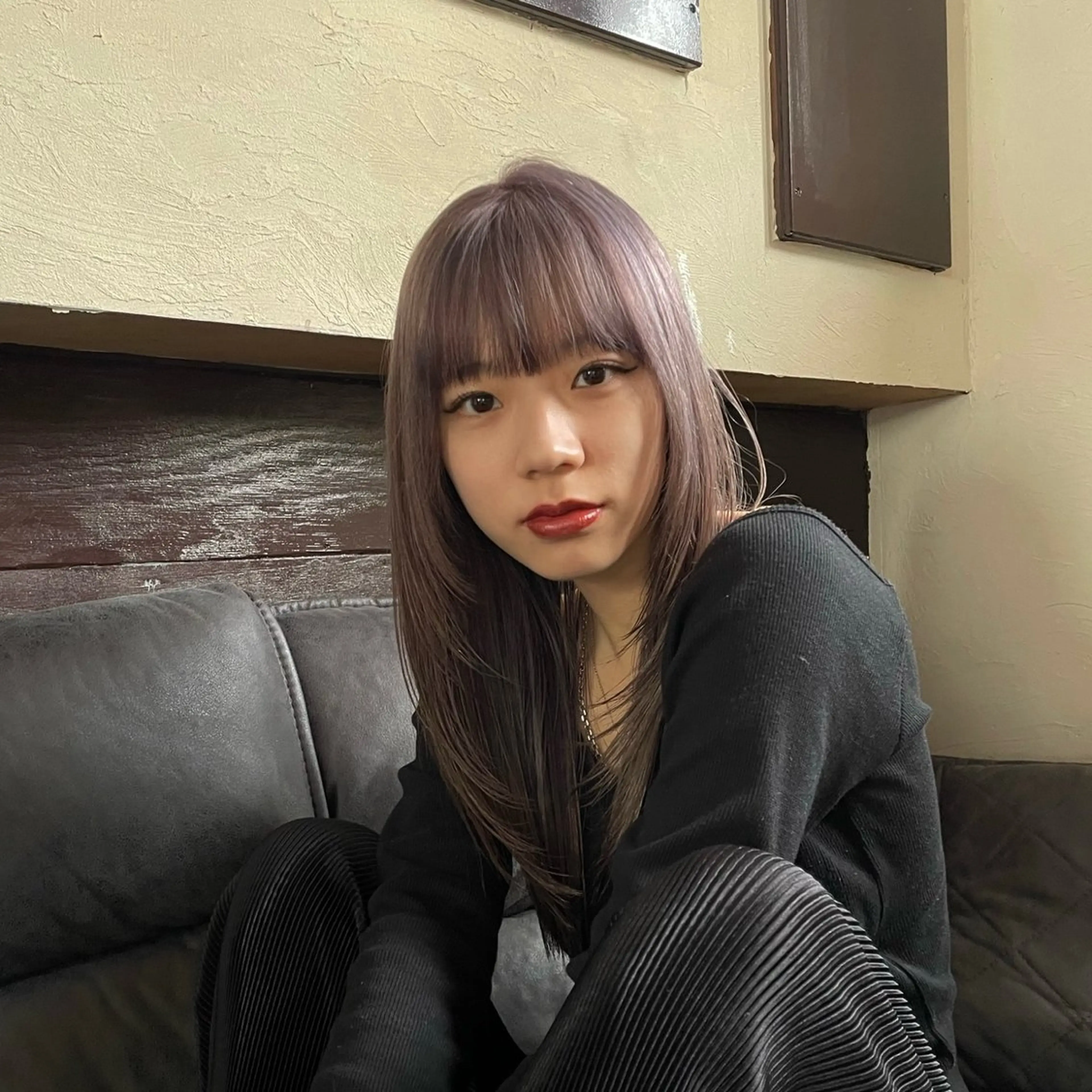 ロング カラー 髪質改善/暗髪カラー ヘアアレンジ/スミレのヘアスタイル