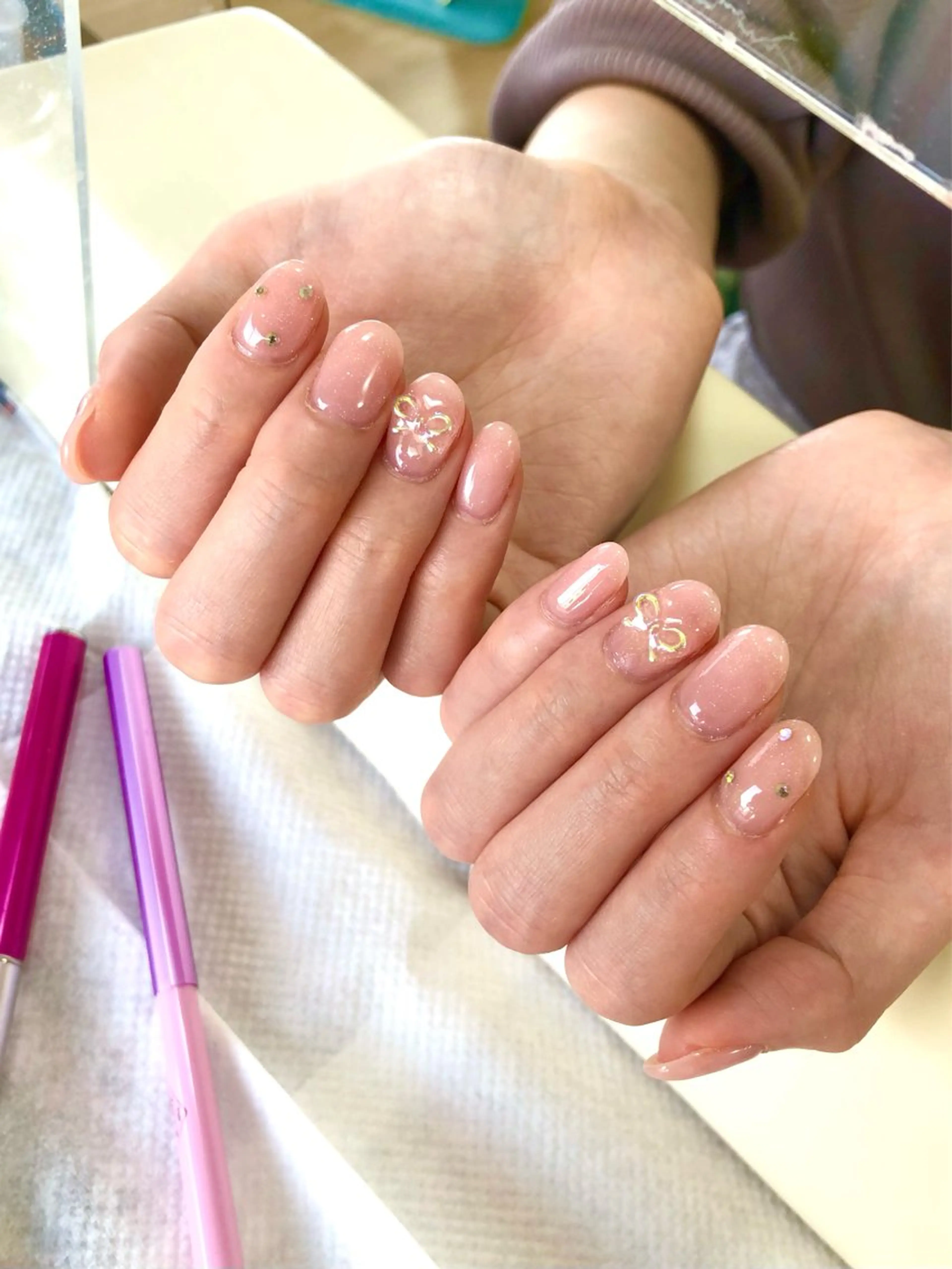 ネイル クリアネイル ラメ(グリッター) ワンカラーネイル ピンク シンプルネイル meeho所属・salon *meehoのネイルデザイン