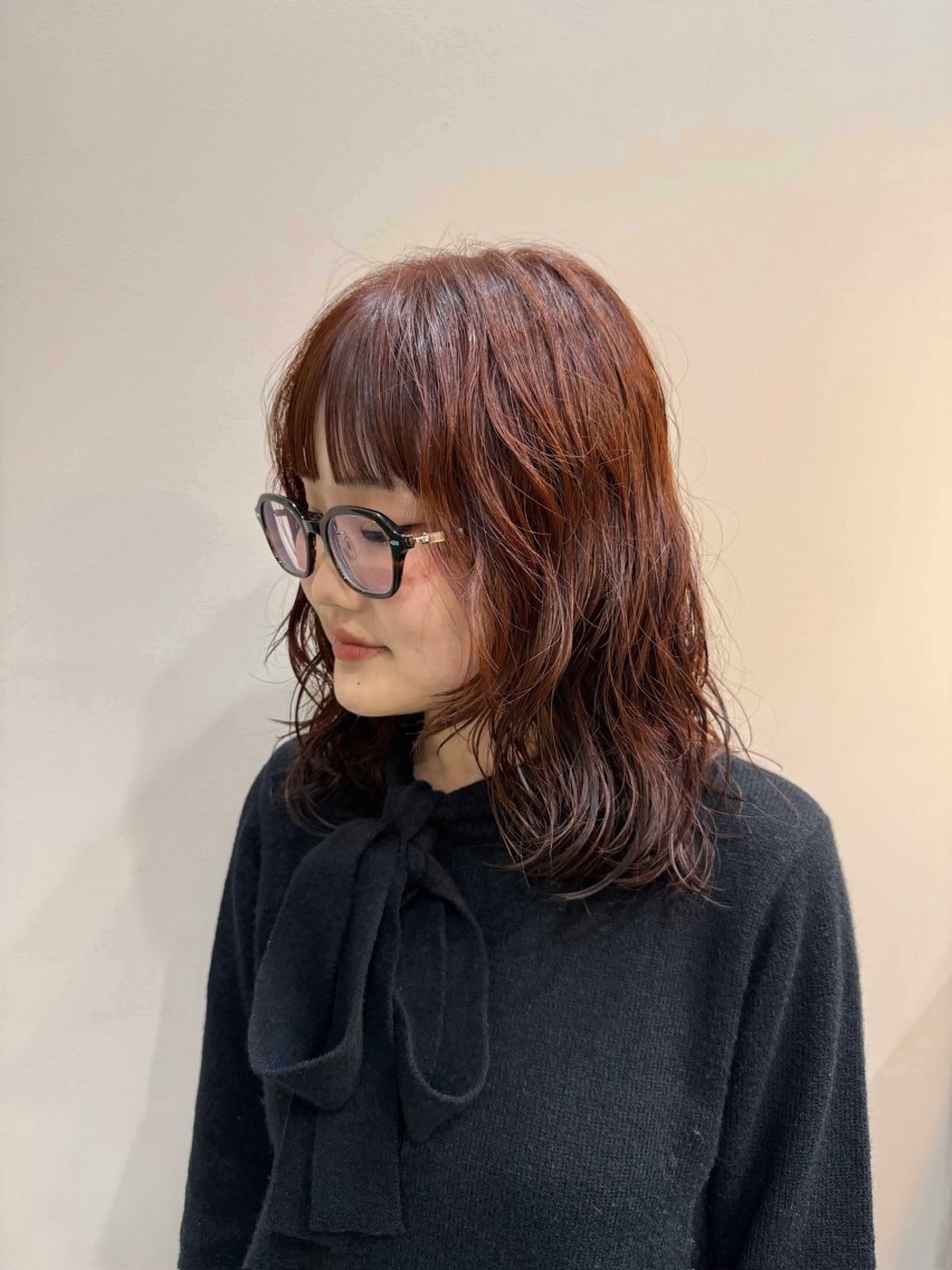 カラー ブラウンカラー オレンジ オレンジブラウン igggy所属・松岡 茉和のヘアスタイル