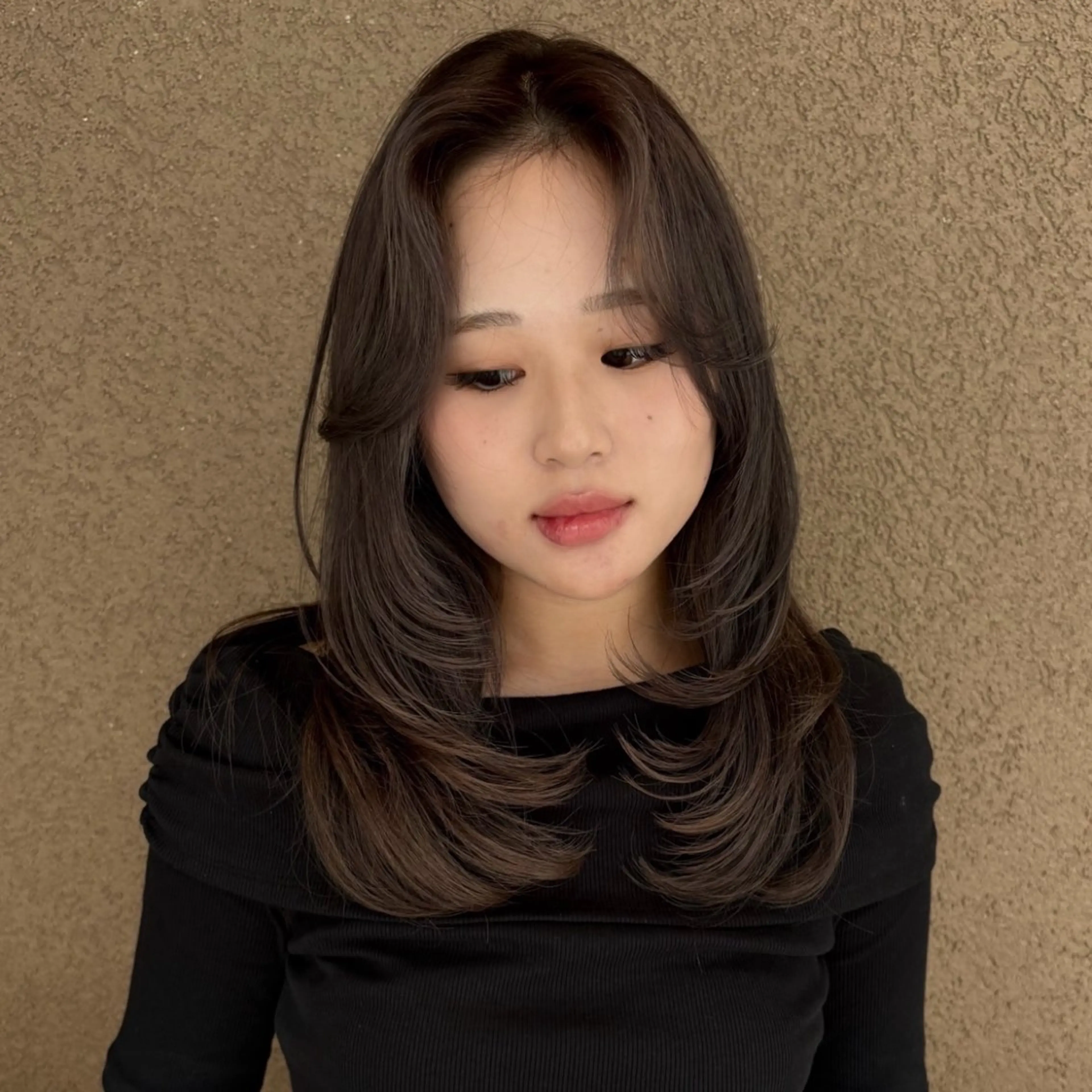 セミロング カラー カット ヘアカラー risako🇰🇷 韓国ヘア/レイヤーのヘアスタイル