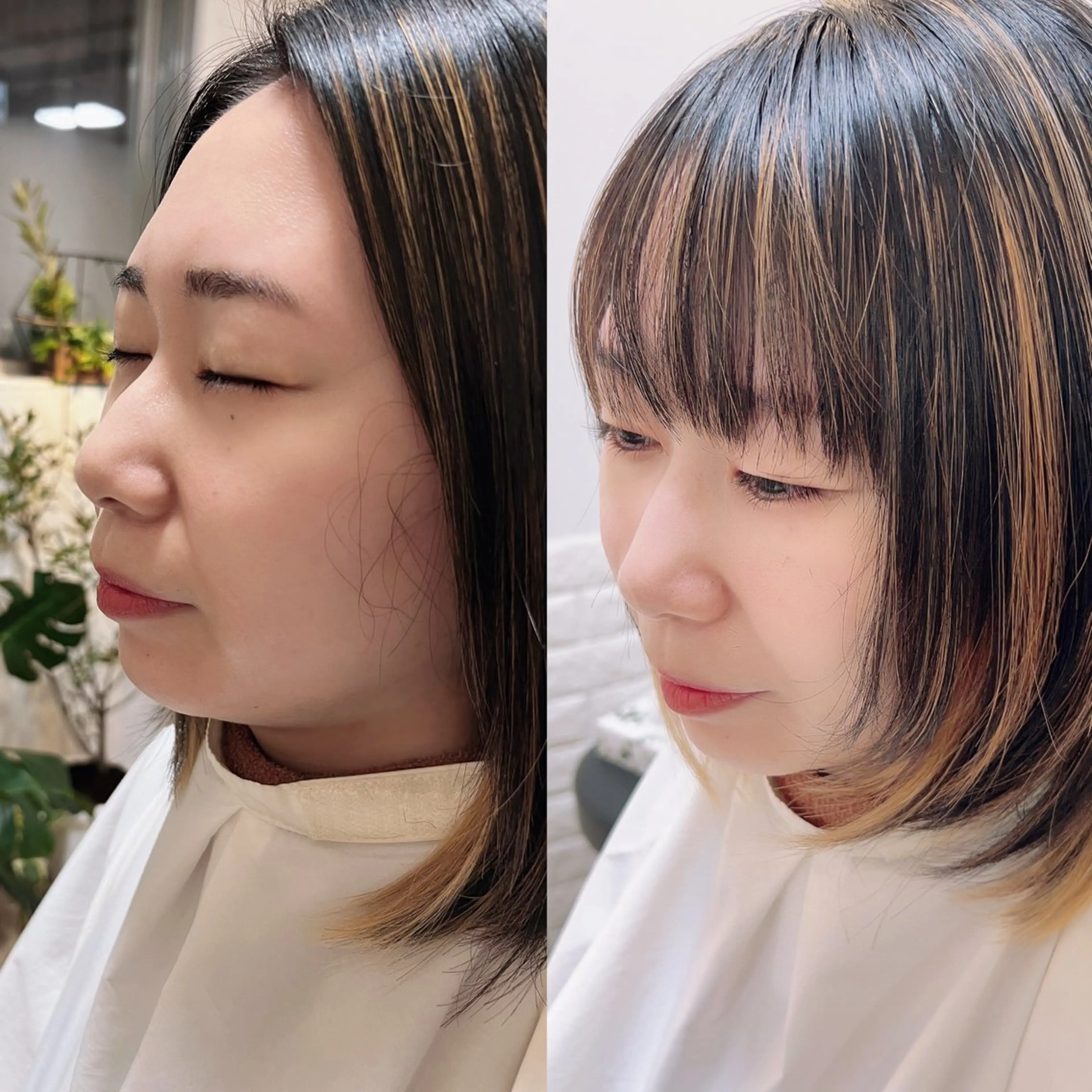 ミディアム 顔周りカット STELLA sannomiya所属・着付けアレンジ、スパ 定評あり◎タナカエミの眉毛・アイブロウイメージ