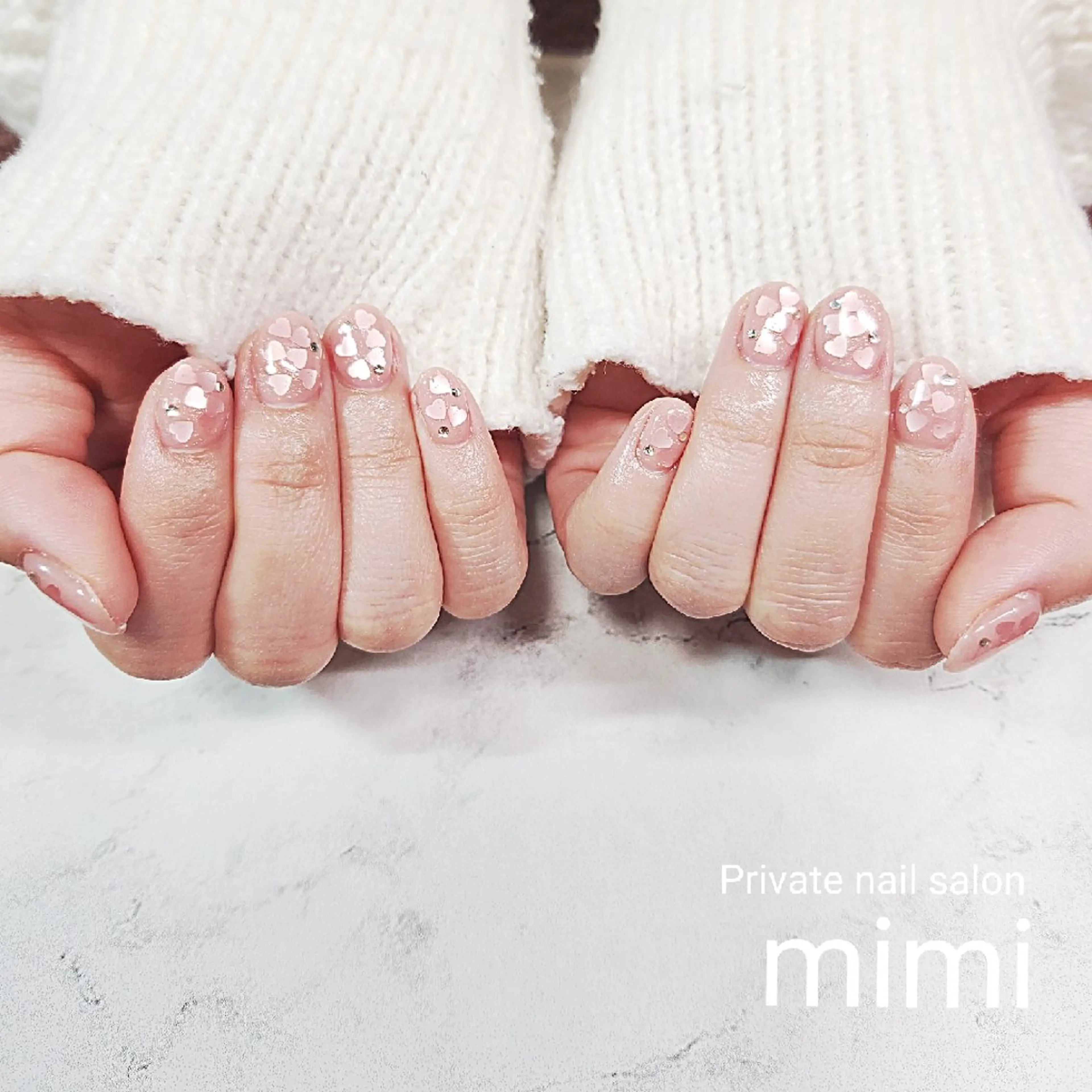 ネイル ハート ハンドネイル 博多ネイル ｍｉｍｉのネイルデザイン