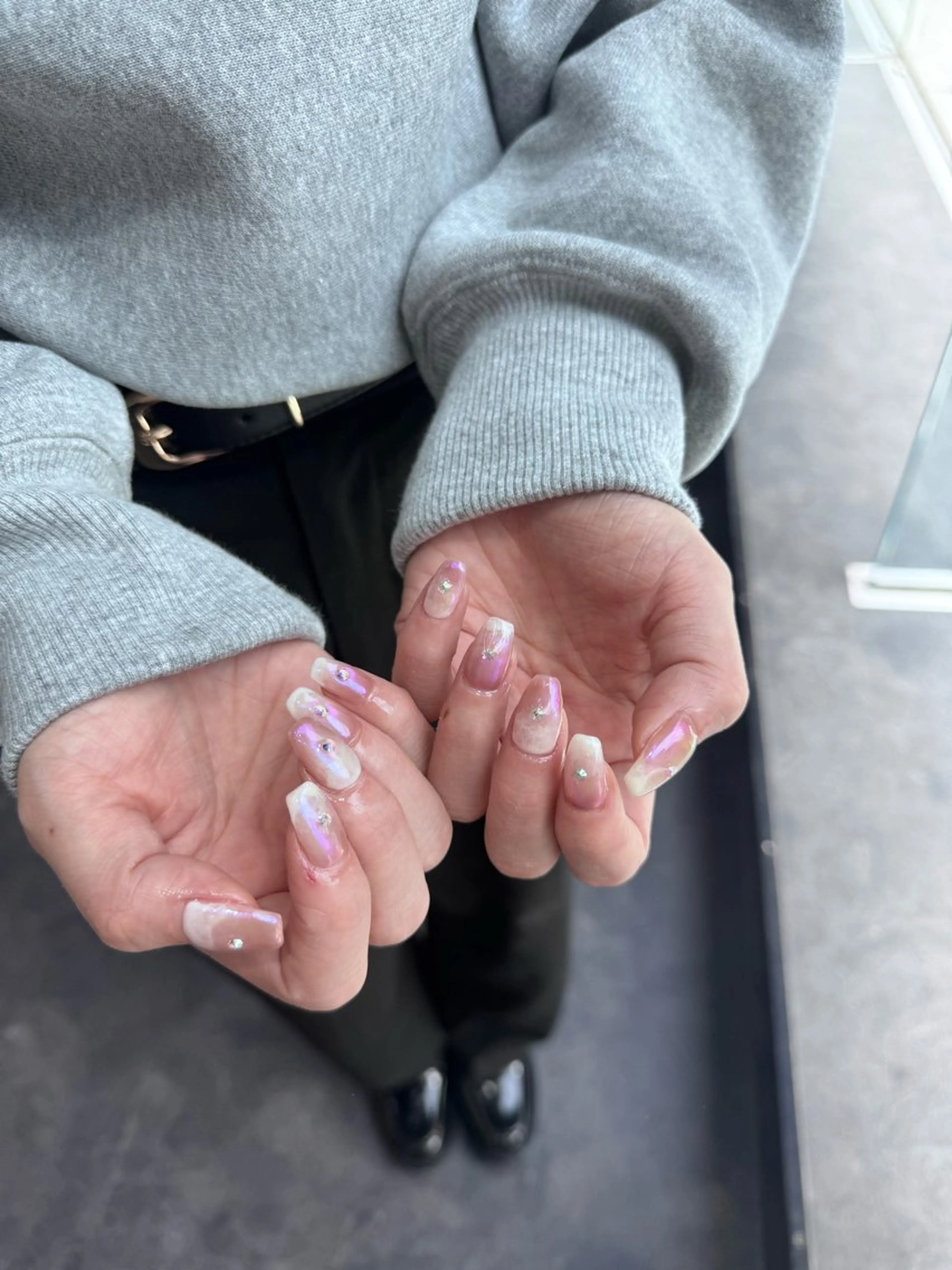 ネイル フレンチネイル マグネットネイル メンズネイル ニュアンスネイル ワンカラーネイル ハンドネイル GRANDE大須 Cecil💜のネイルデザイン