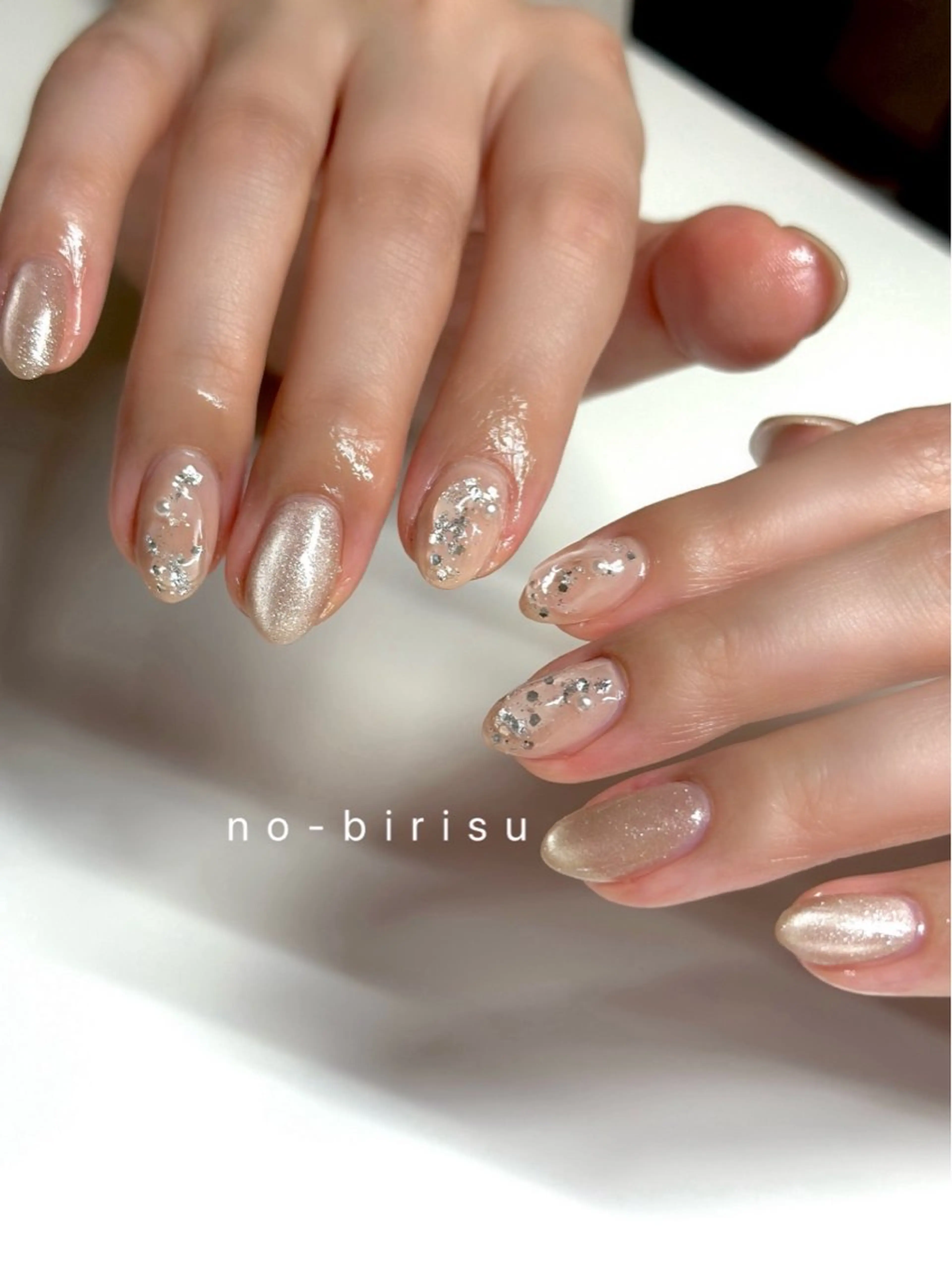 ネイル マグネットネイル ワンカラーネイル ハンドネイル no-birisu nailのネイルデザイン
