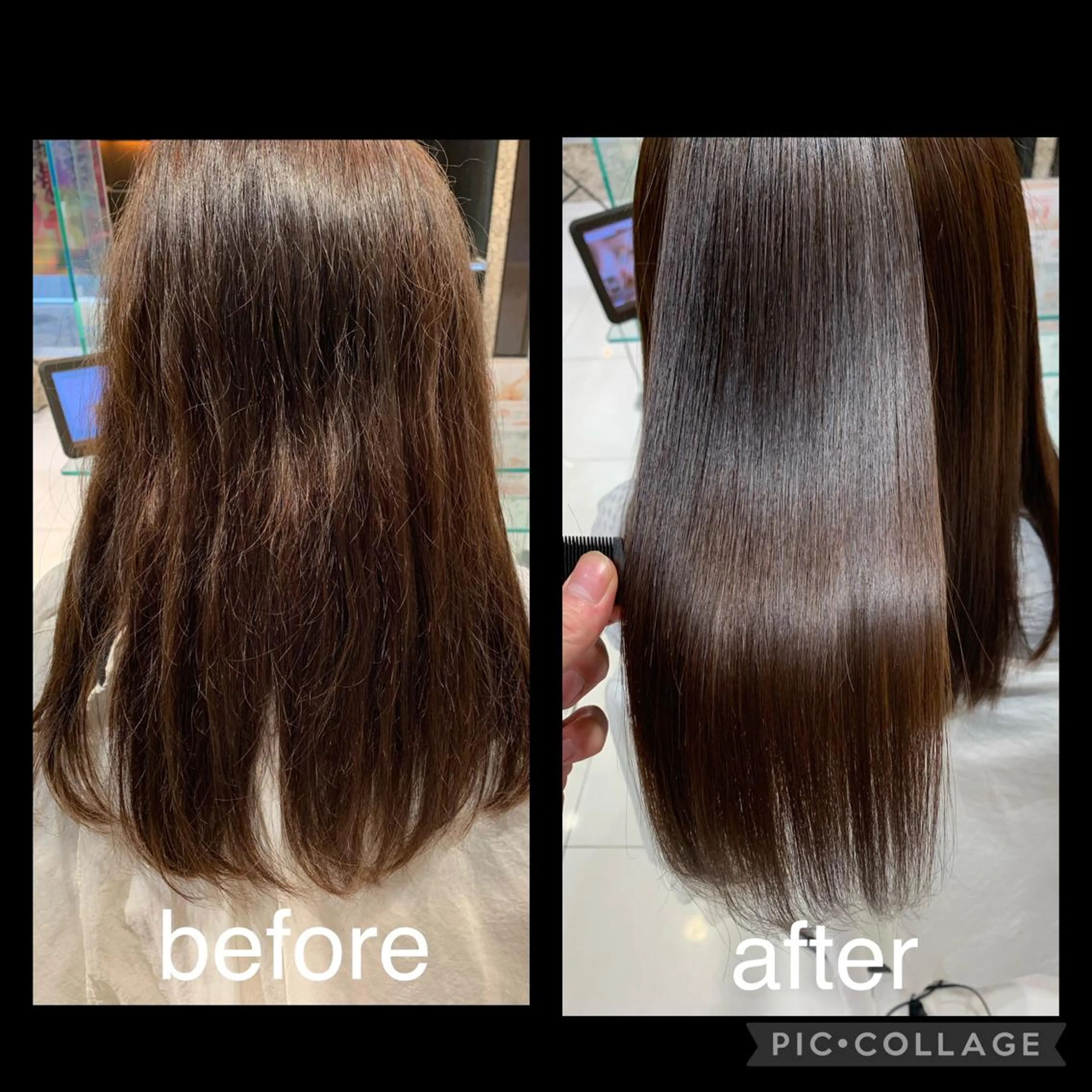 セミロング 酸性ストレート 縮毛矯正 トリートメント 中川/縮毛矯正/ 高羽 克明のヘアスタイル