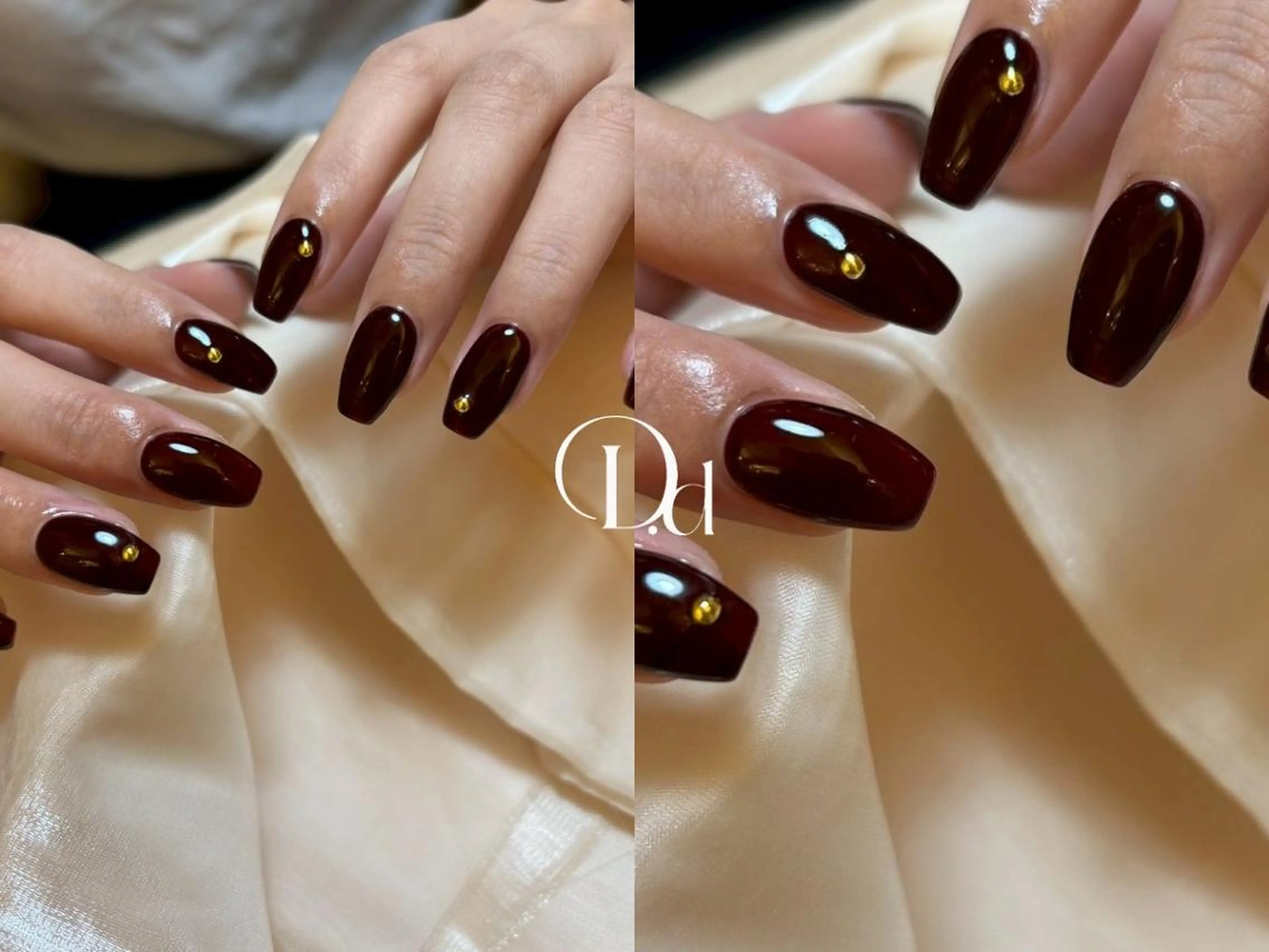 ネイル アートネイル ゴールド 韓国ネイル マグネットネイル マットネイル 💕D.d nail Hideyo🌸のネイルデザイン