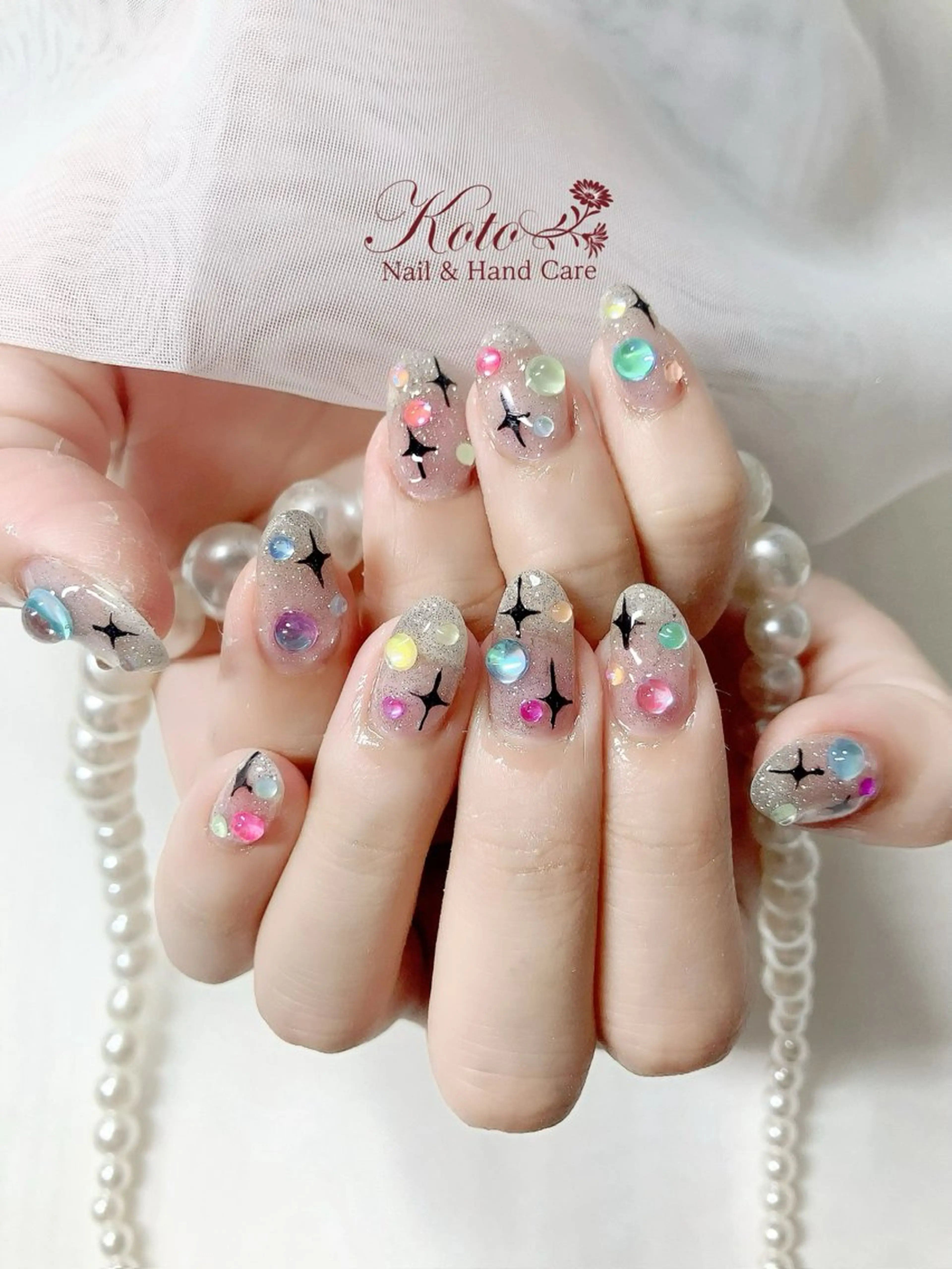 ネイル 長さ出し ジェルネイル 持ち込み ニュアンスネイル 赤色 ハンドネイル Nail Salon KOTOのネイルデザイン