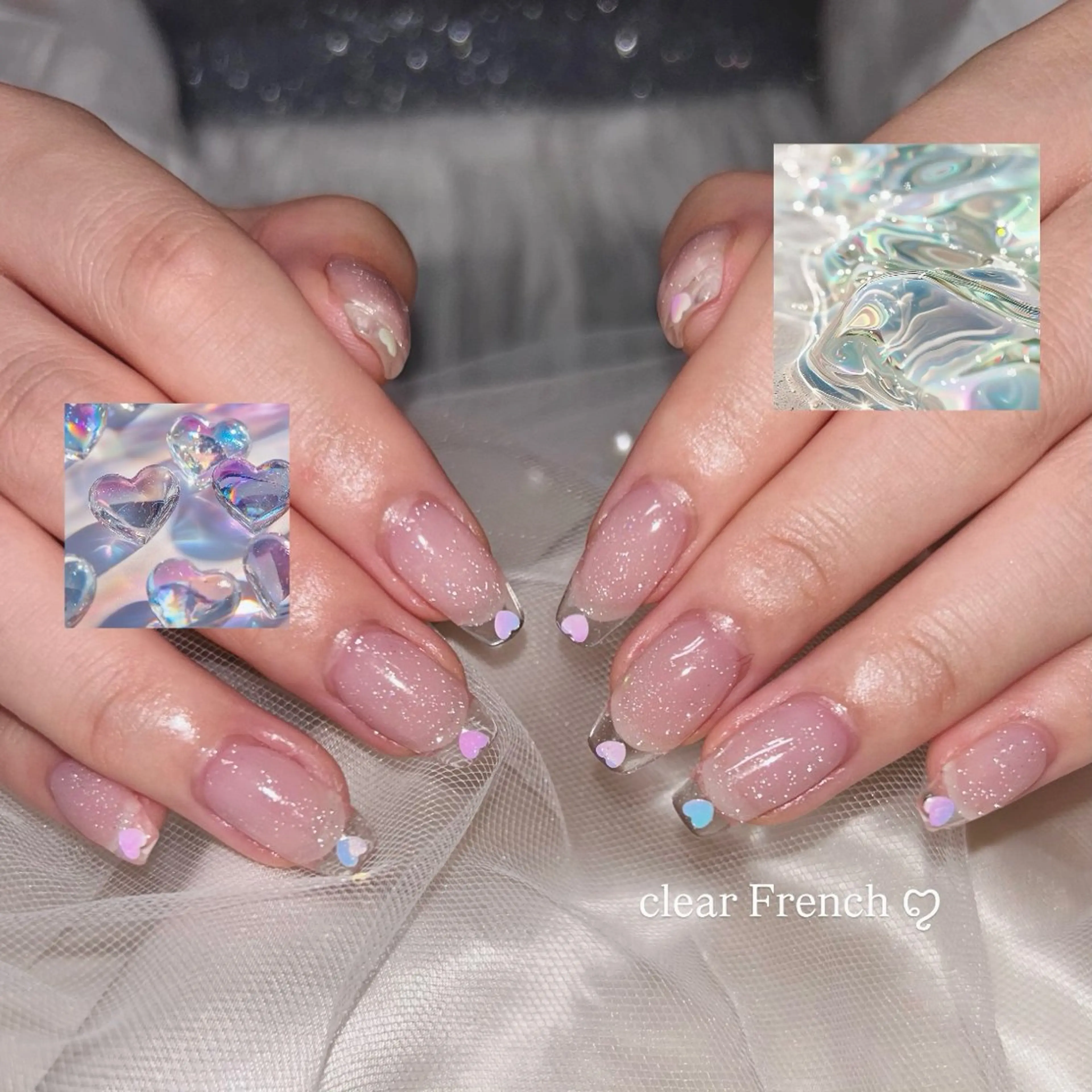 ネイル クリアネイル フレンチネイル 長瀬 瑠霞のネイルデザイン