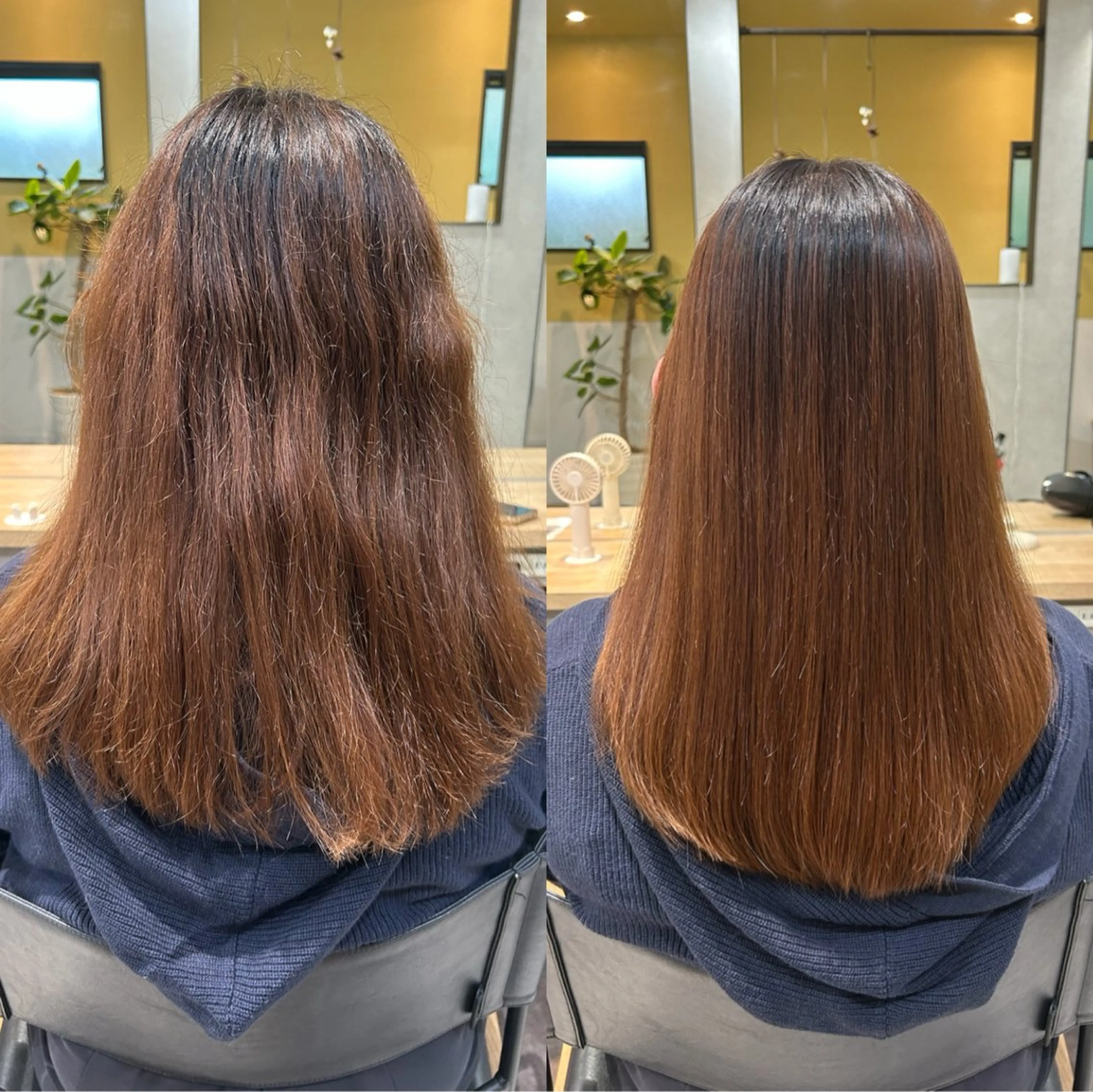 ロング パーマ 髪質改善 ストレートパーマ カット 縮毛矯正 トリートメント hub hair レイヤー/透明感のヘアスタイル