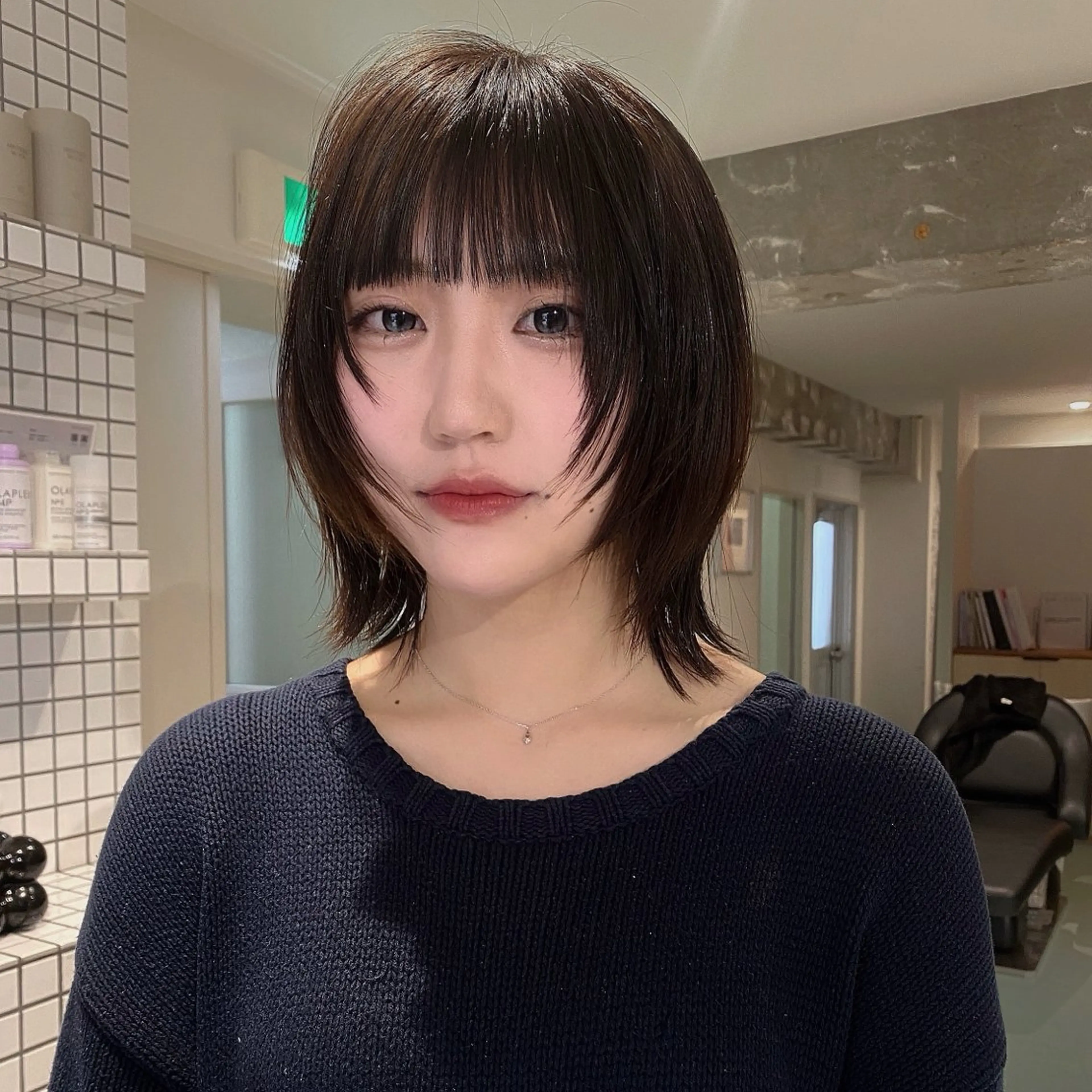 ミディアム カラー カット トリートメント ヘッドスパ hair salon 束sok所属・ナホ/ハイトーン/ ブリーチ/ヘッドスパのヘアスタイル