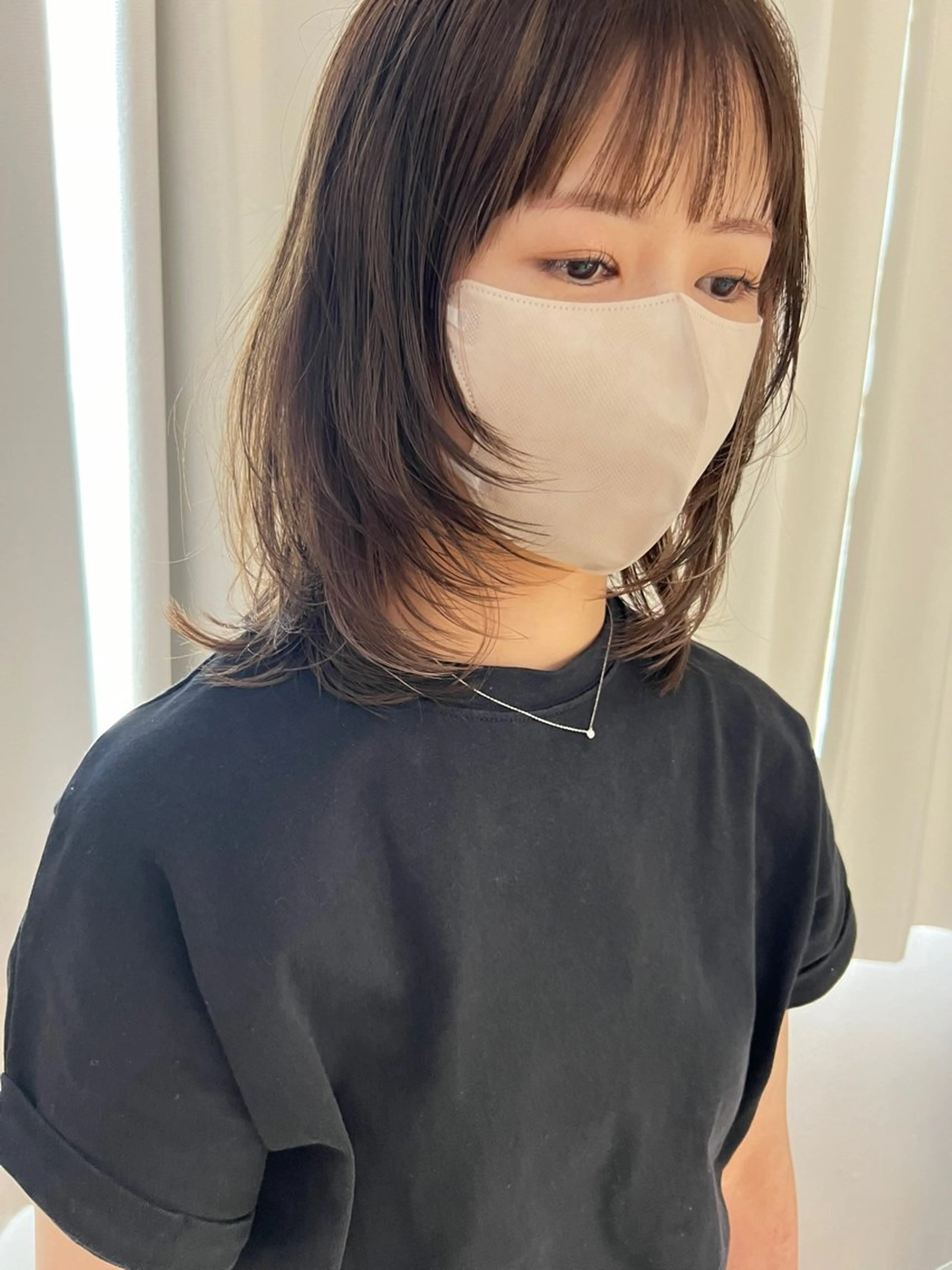 ミディアム ボブ 髪質改善 韓国風ヘア レイヤーカット 縮毛矯正 ヘアカラー トリートメント suii..hair designのヘアスタイル