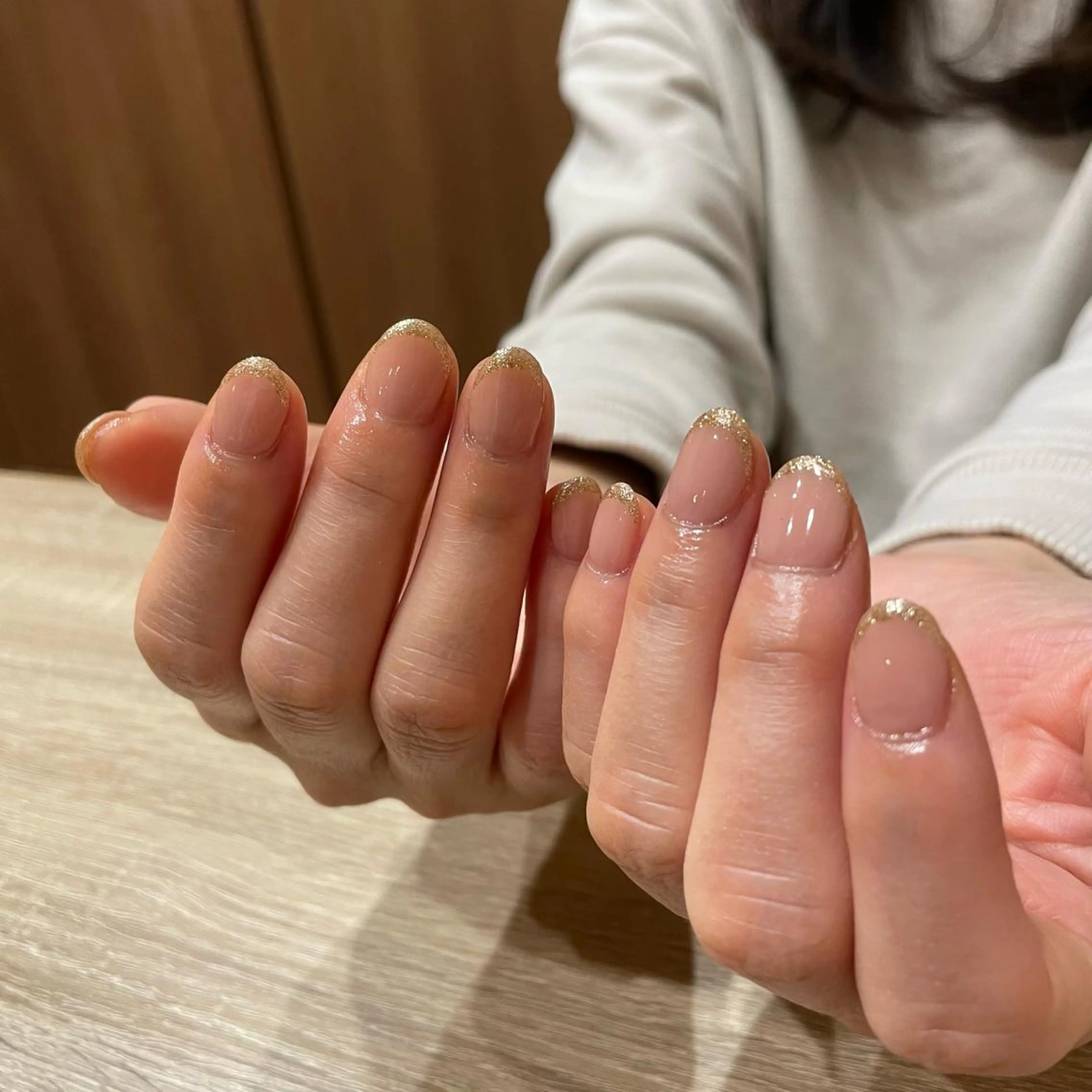 ネイル フレンチネイル ラメ(グリッター) ハンドネイル liberté所属・liberté🫧 新小岩のネイルデザイン