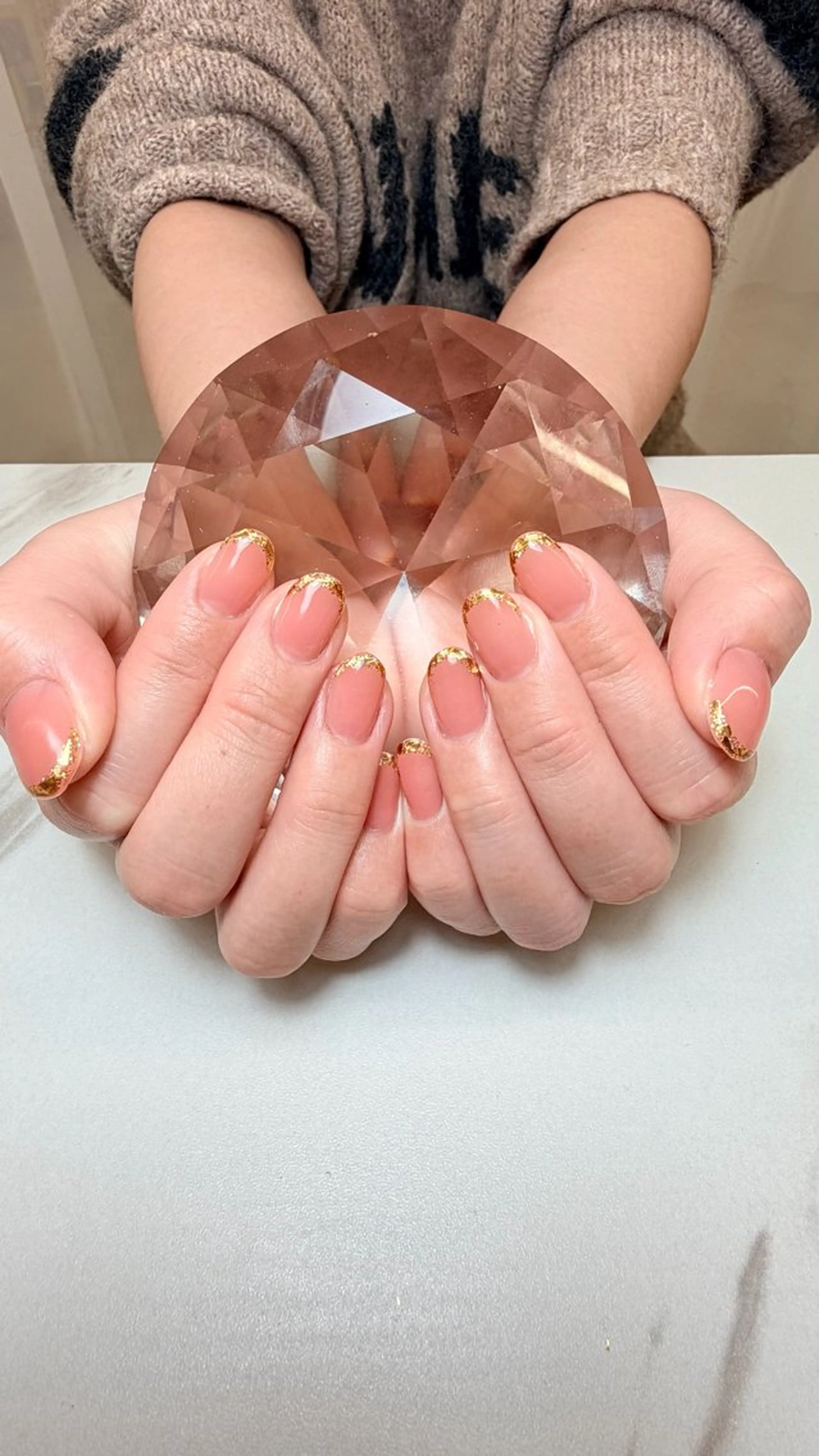 ネイル フレンチネイル ガラスフレンチ みなみ❤︎ジャニオタ ネイリスト/堺筋本町のネイルデザイン