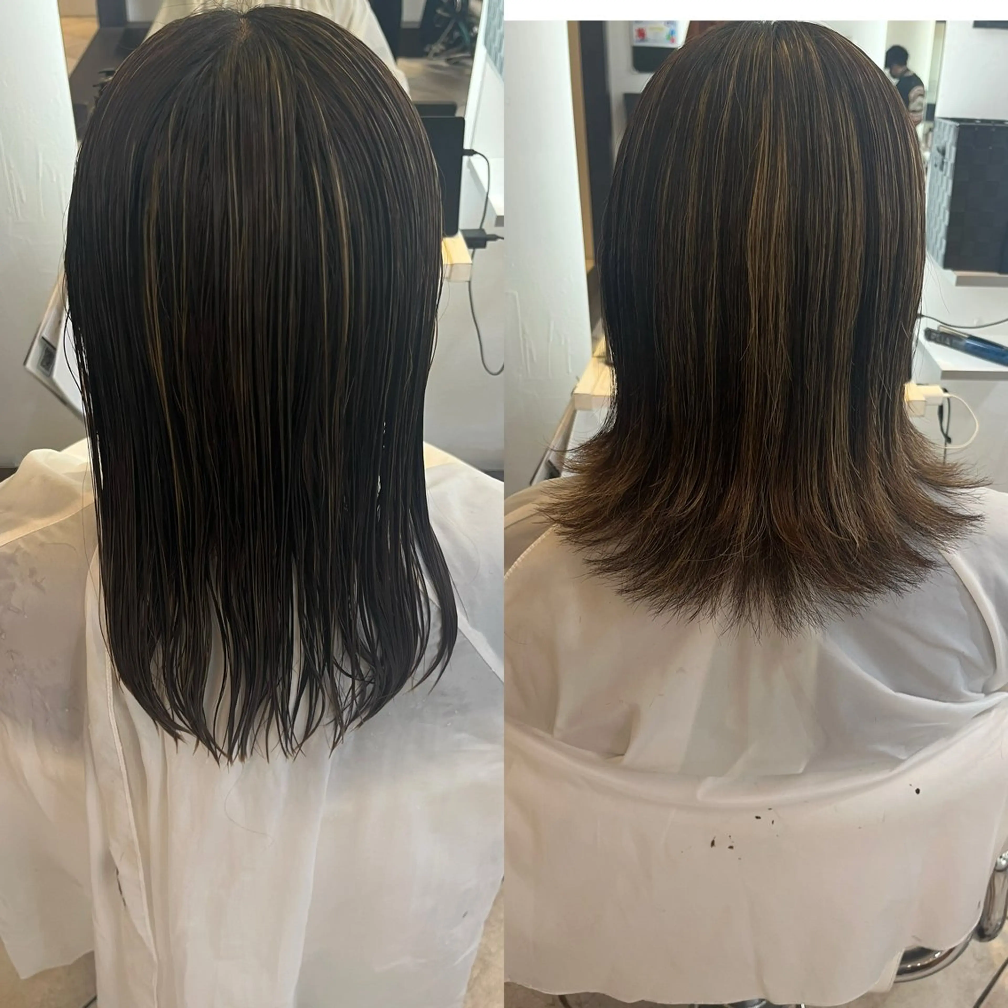 ミディアム 外ハネヘア カット 🐰根本 姫音｜ 淵野辺カラー🤍🫧のヘアスタイル