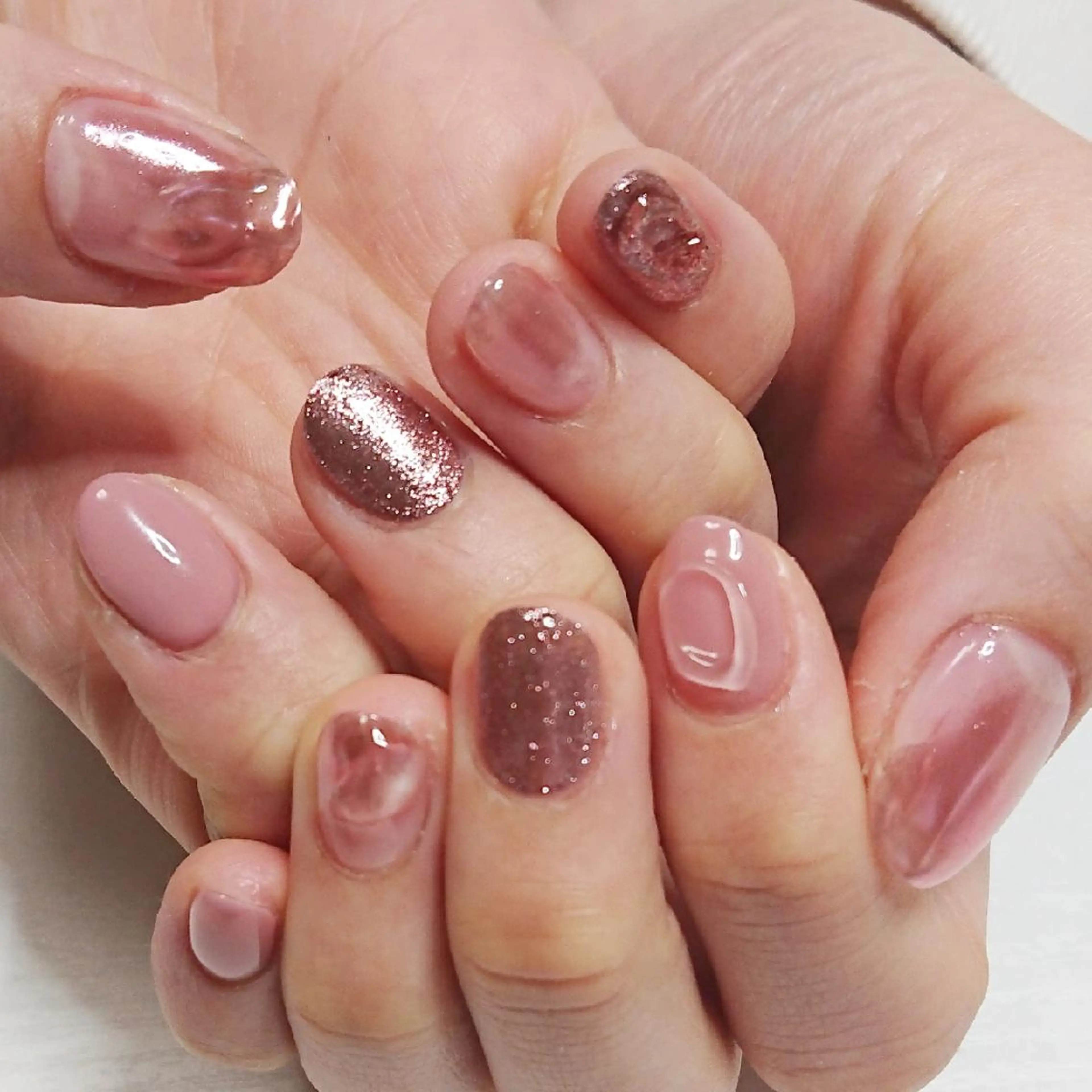 ネイル ニュアンスネイル ピンク ハンドネイル Lilith Nailのネイルデザイン