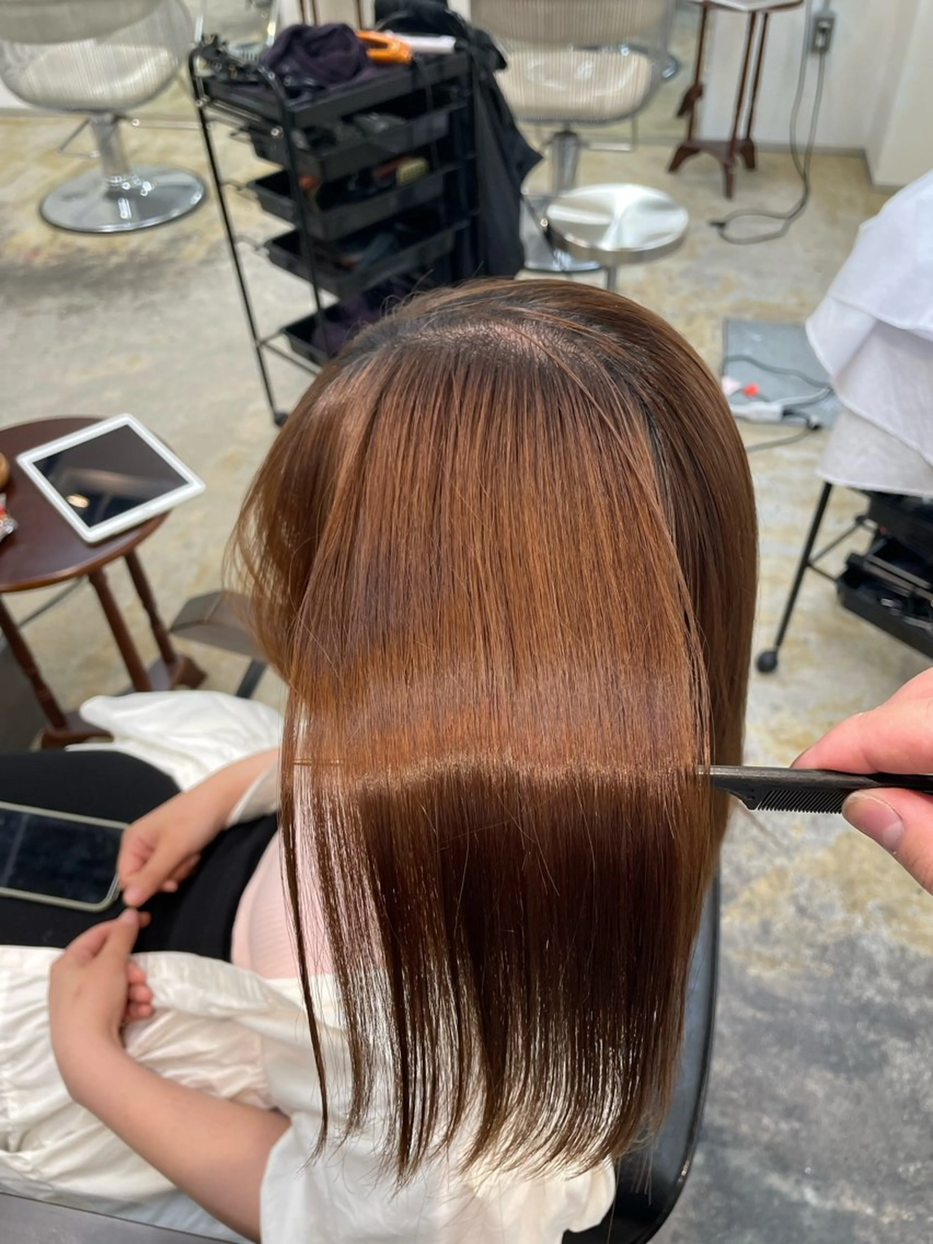 ロング 髪質改善 縮毛矯正 トリートメント 宮本 祥生のヘアスタイル