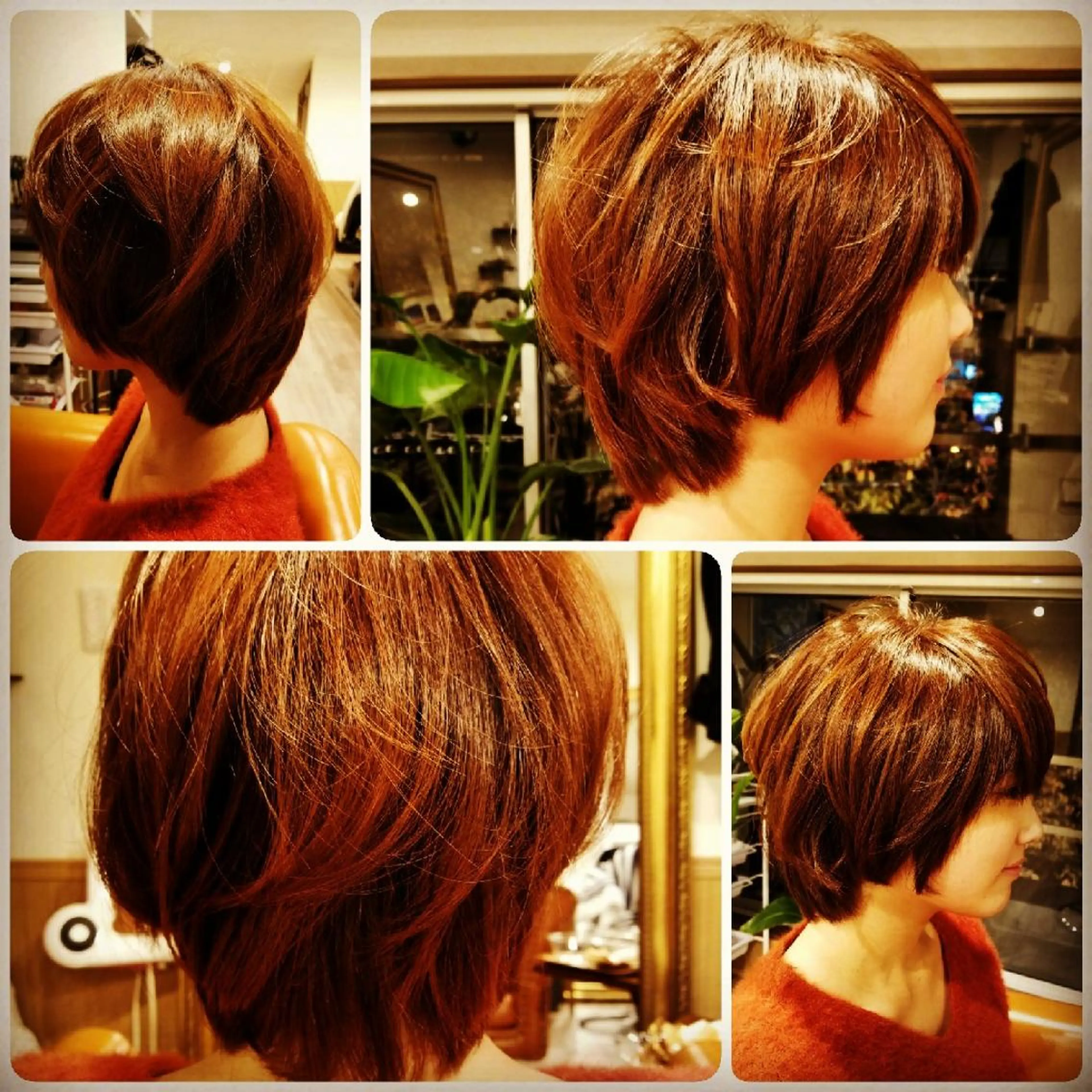 ショート カラー アディクシーカラー アッシュ ブリーチ オレンジ レッドカラー spa hair  ark 富井直美のヘアスタイル