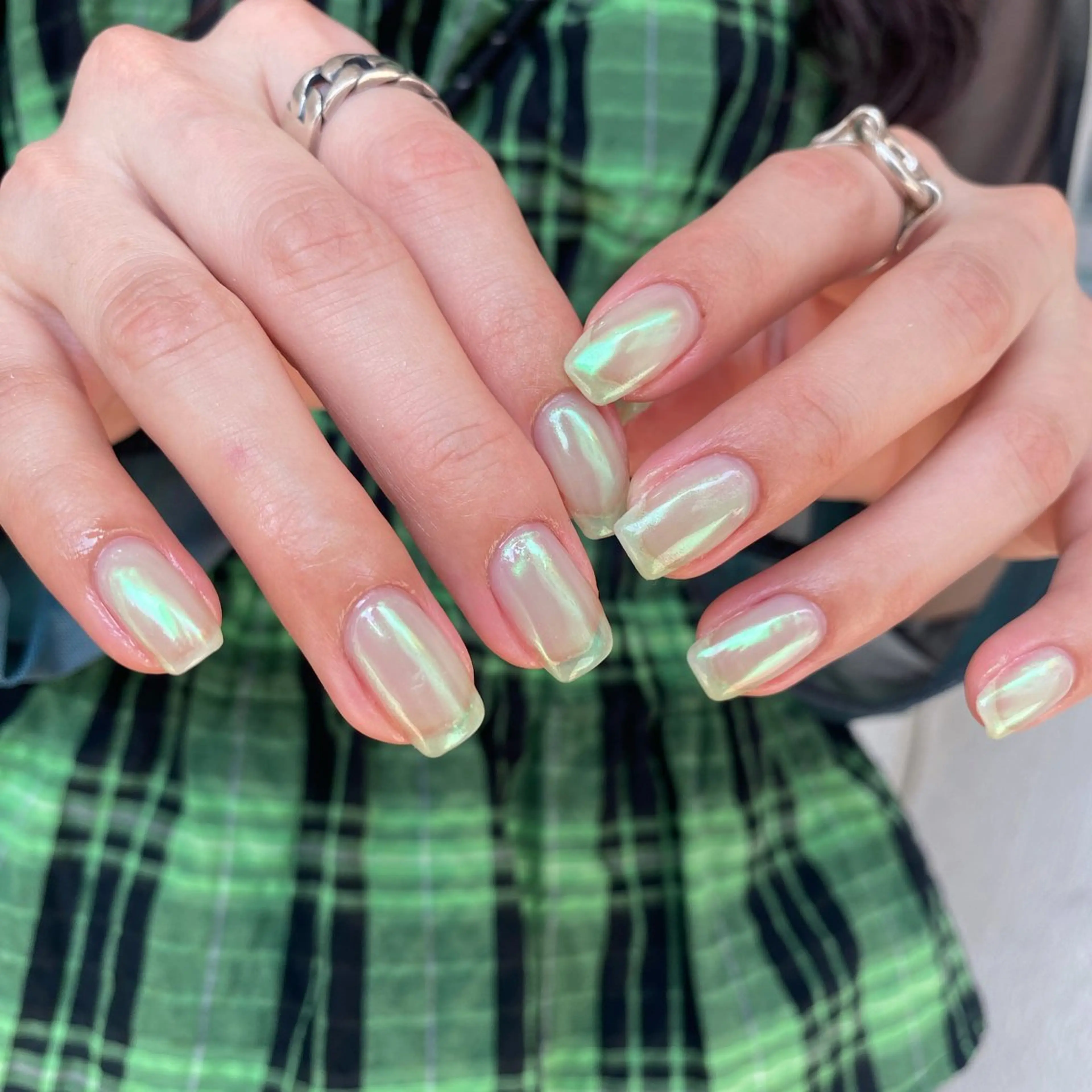 ネイル グリーン ミラーネイル 神戸ネイル/摂津本山 yinのその他イメージ